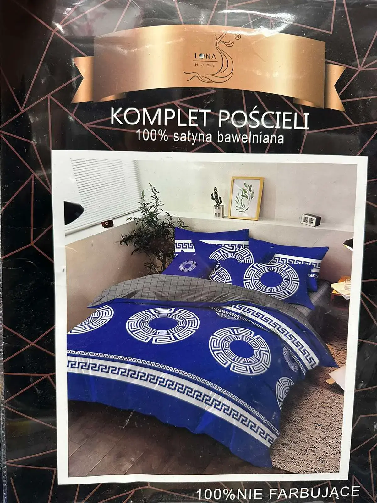 Komplet Pościeli 4cz 160/200 Satin Bawełniany Niebieski