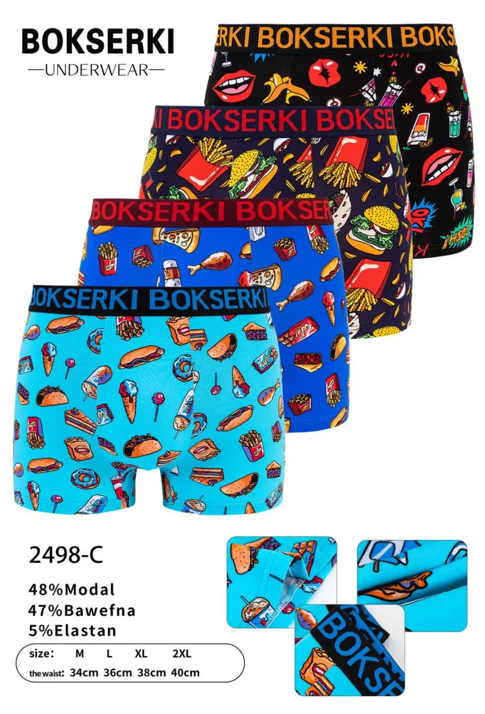 Bokserki męskie 249-C 47% modal 5% elastan S-XXL