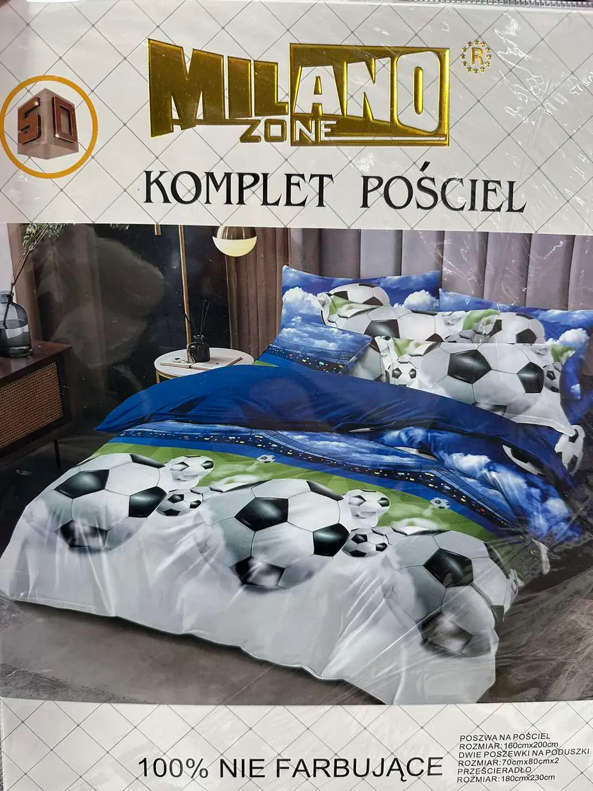 Komplet Pościel 4CZ 160/200 MilanoZona Piłki Nożne