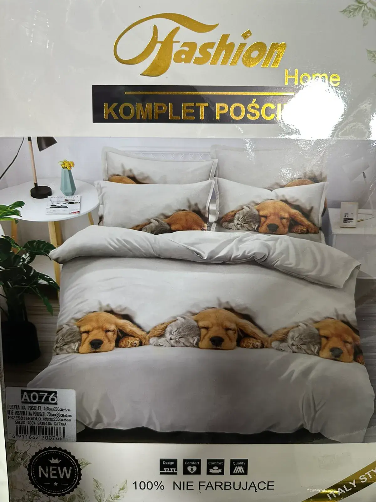 Komplet Pościel 4CZ 160/200 z pieskami A076