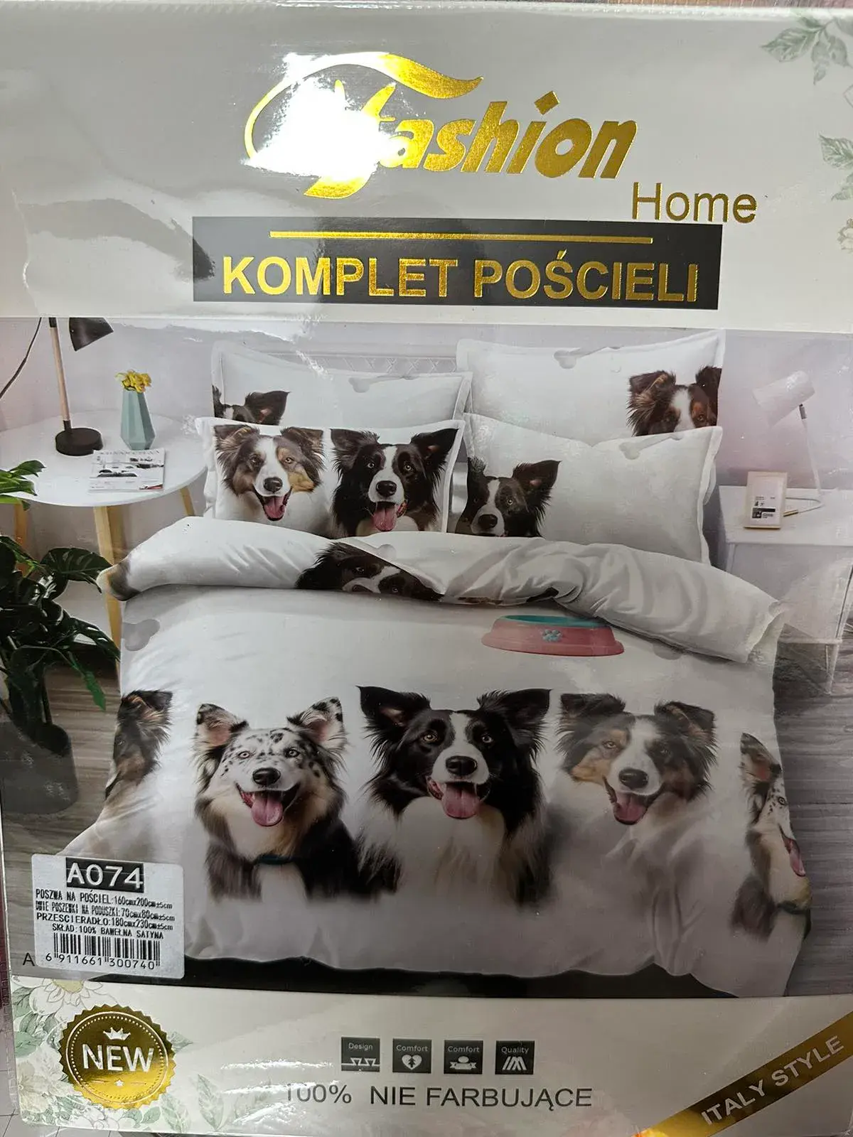 Komplet Pościeli 4CZ 160/200 Border Collie A074