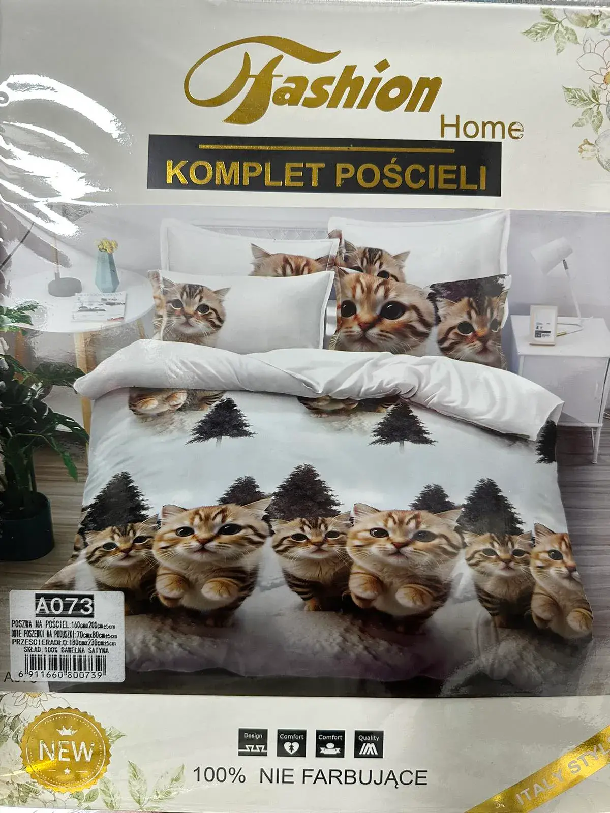 Komplet Pościeli 4CZ 160/200 Koty Fashion Home