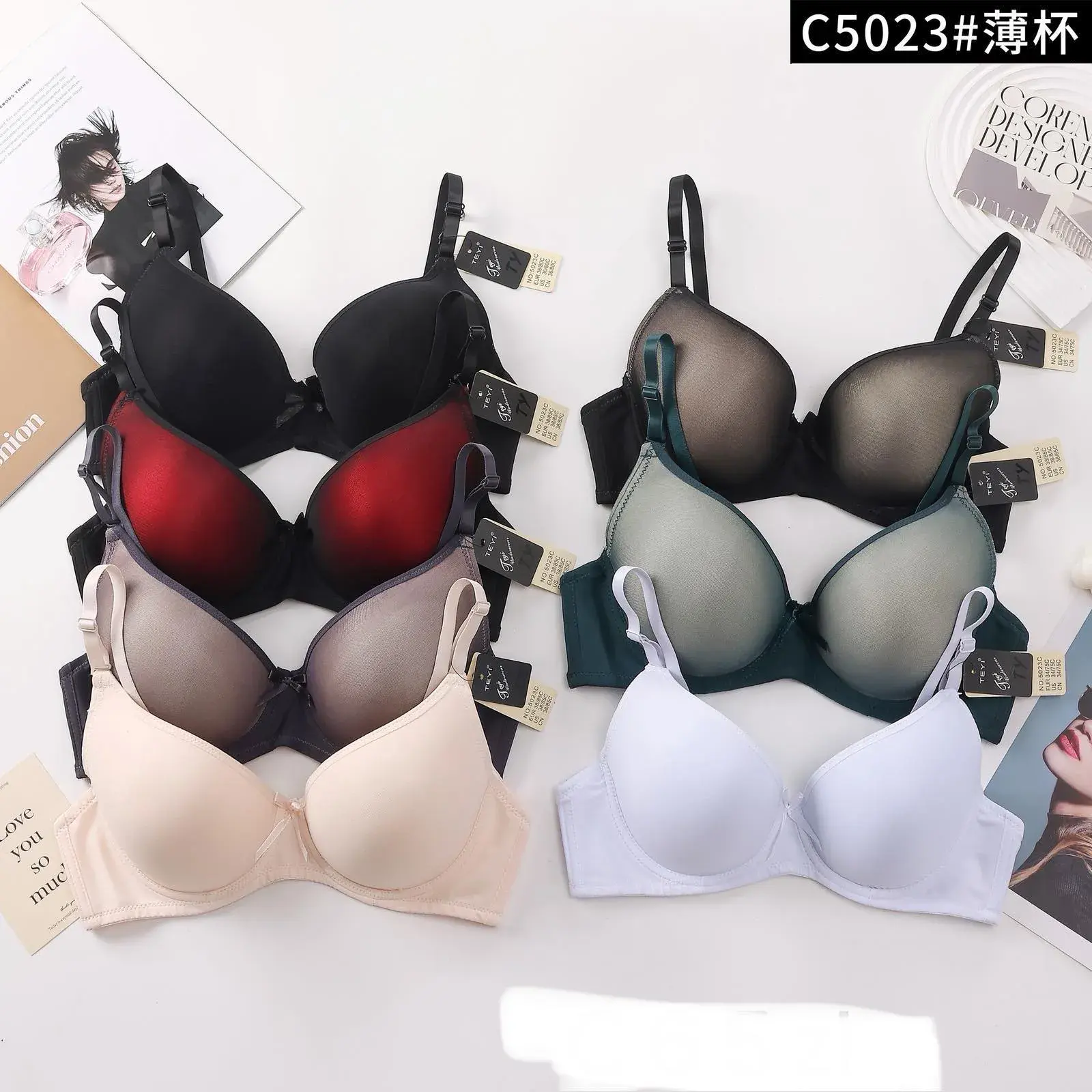 Biustonosz damski push-up C5023 zestaw 6 kolorów