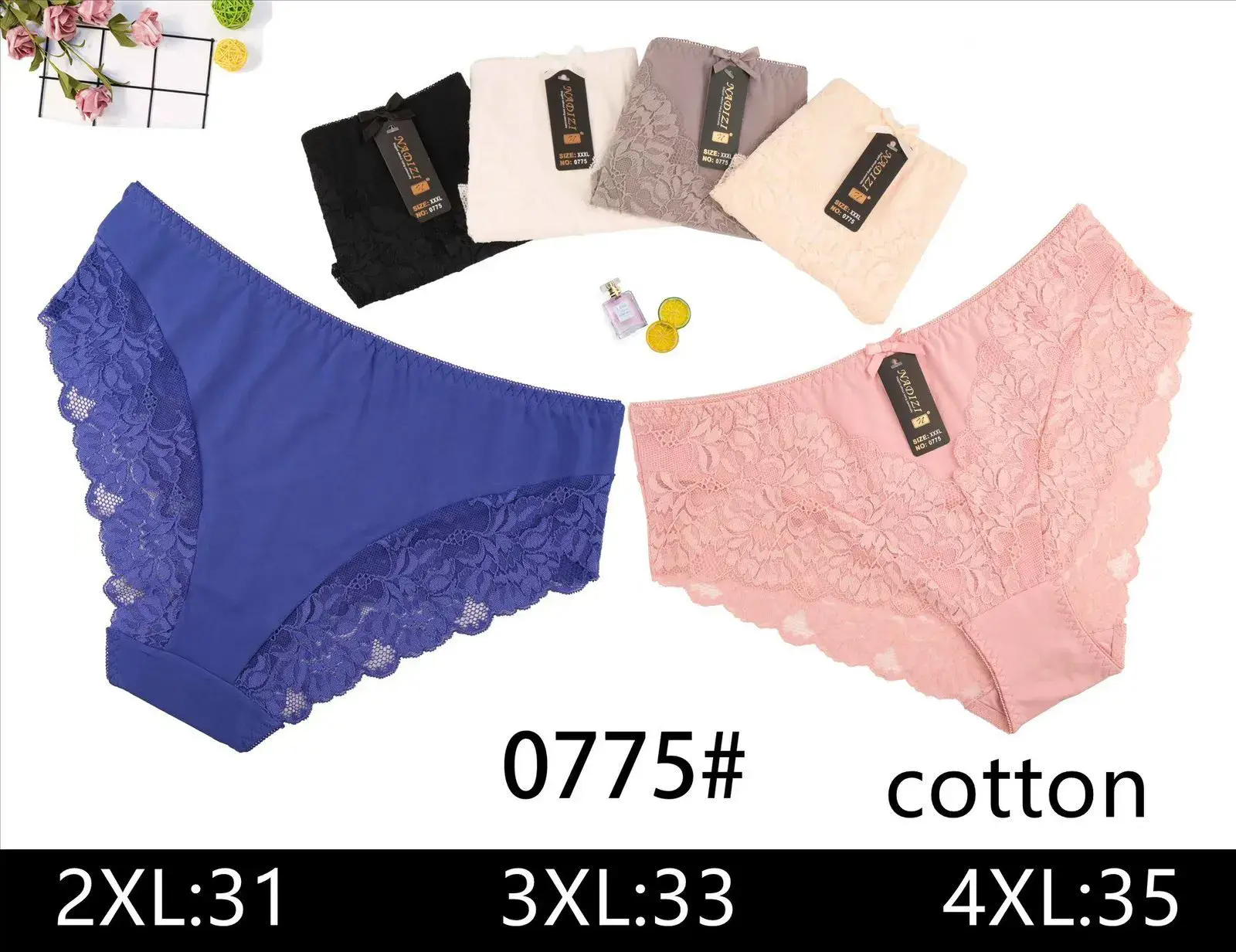 Majtki damskie bawełniane 2XL-4XL 0775#