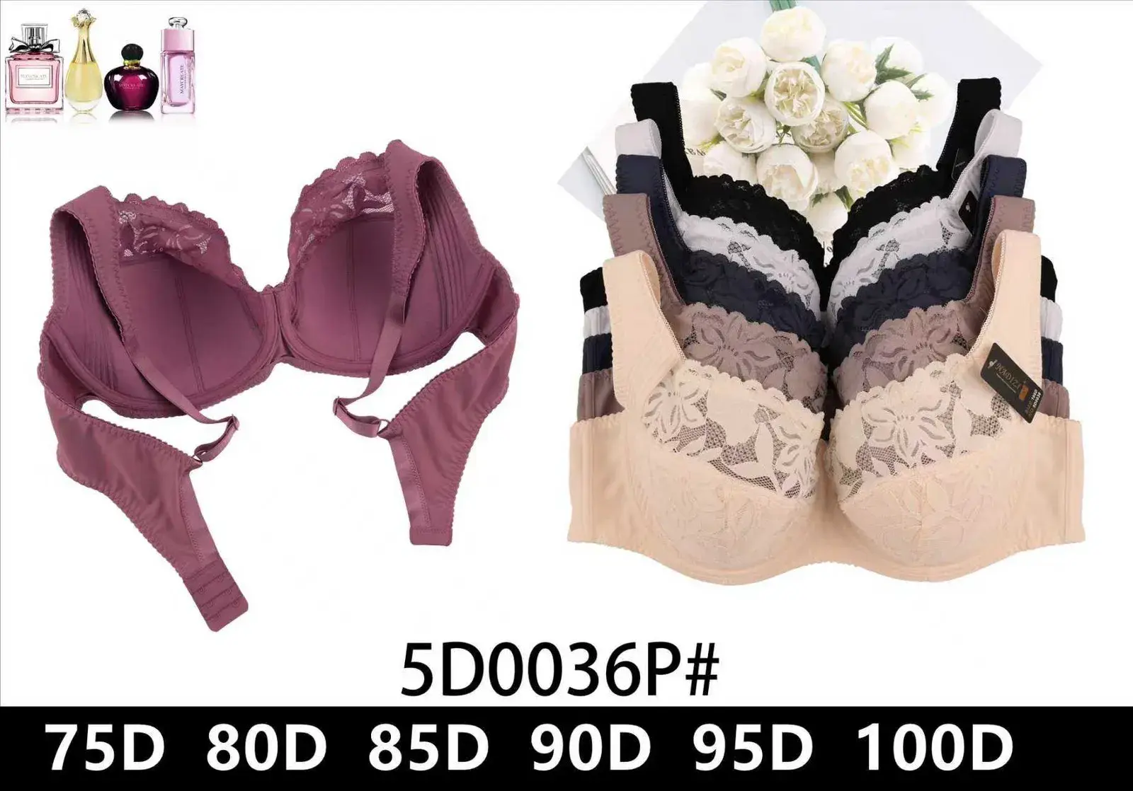 Biustonosz damski 5D0036P# rozmiary 80D 85D 90D 95D 100D