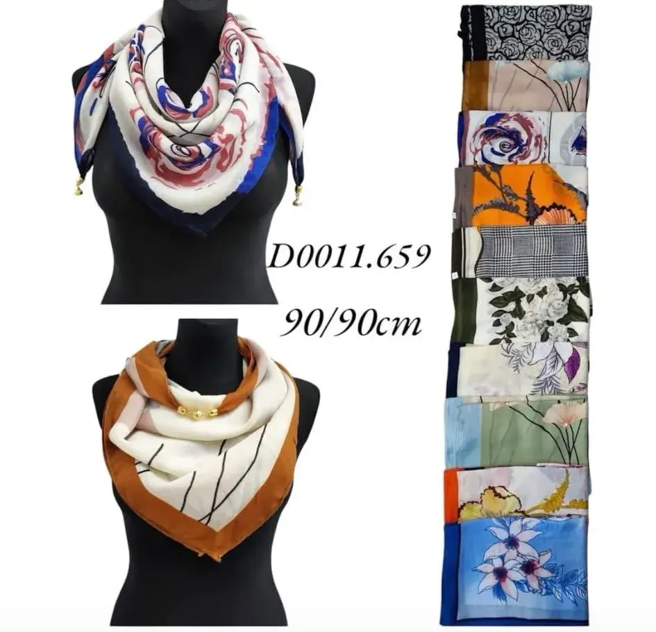 Szaliki damskie jedwabne 90x90cm D0011.659 mix wzorów