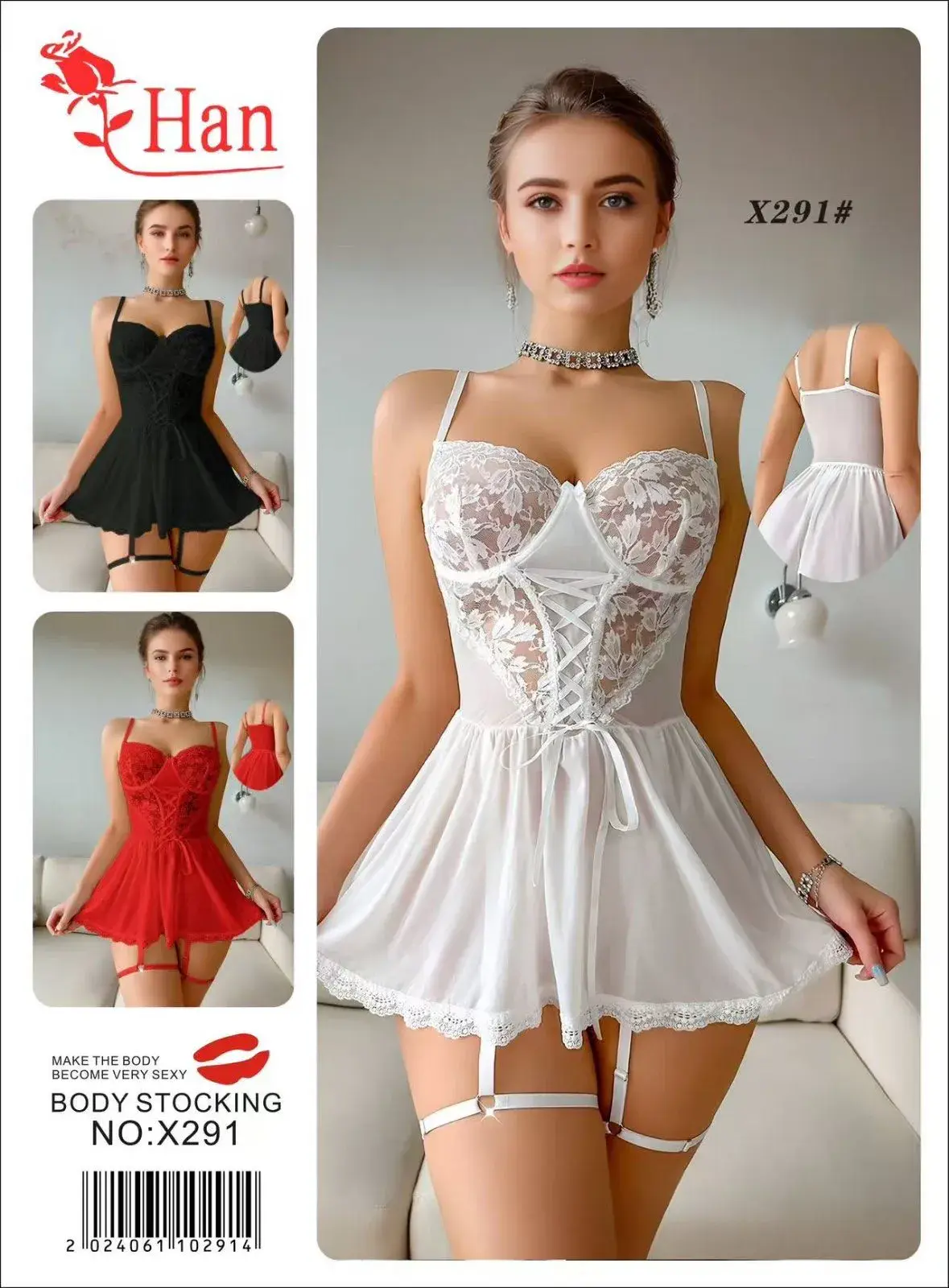 Piżama damska Make Body Stocking X291 Han