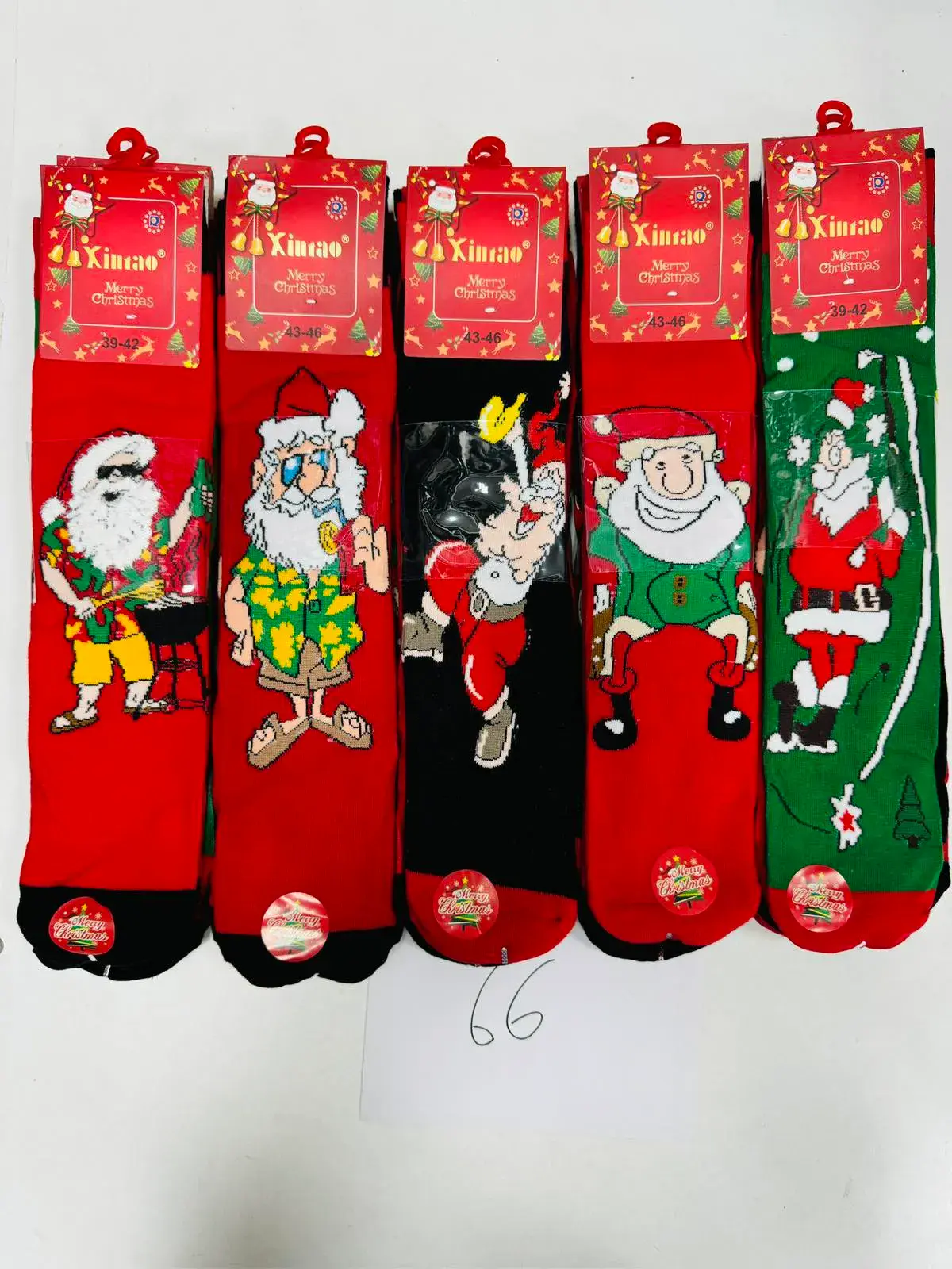 Skarpetki damskie świąteczne Xmas z motywami Santa 12 szt