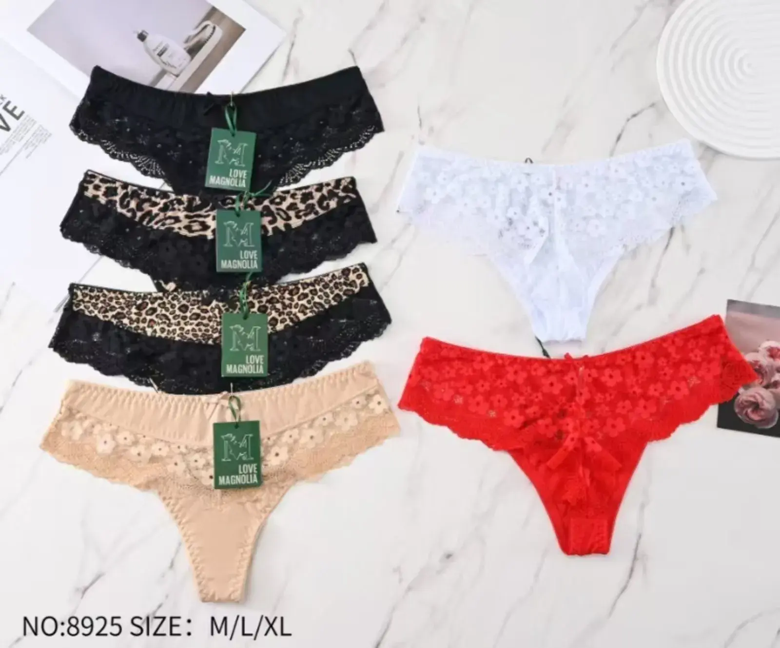 Majtki damskie koronkowe M/L wzory 6 szt NO:8925