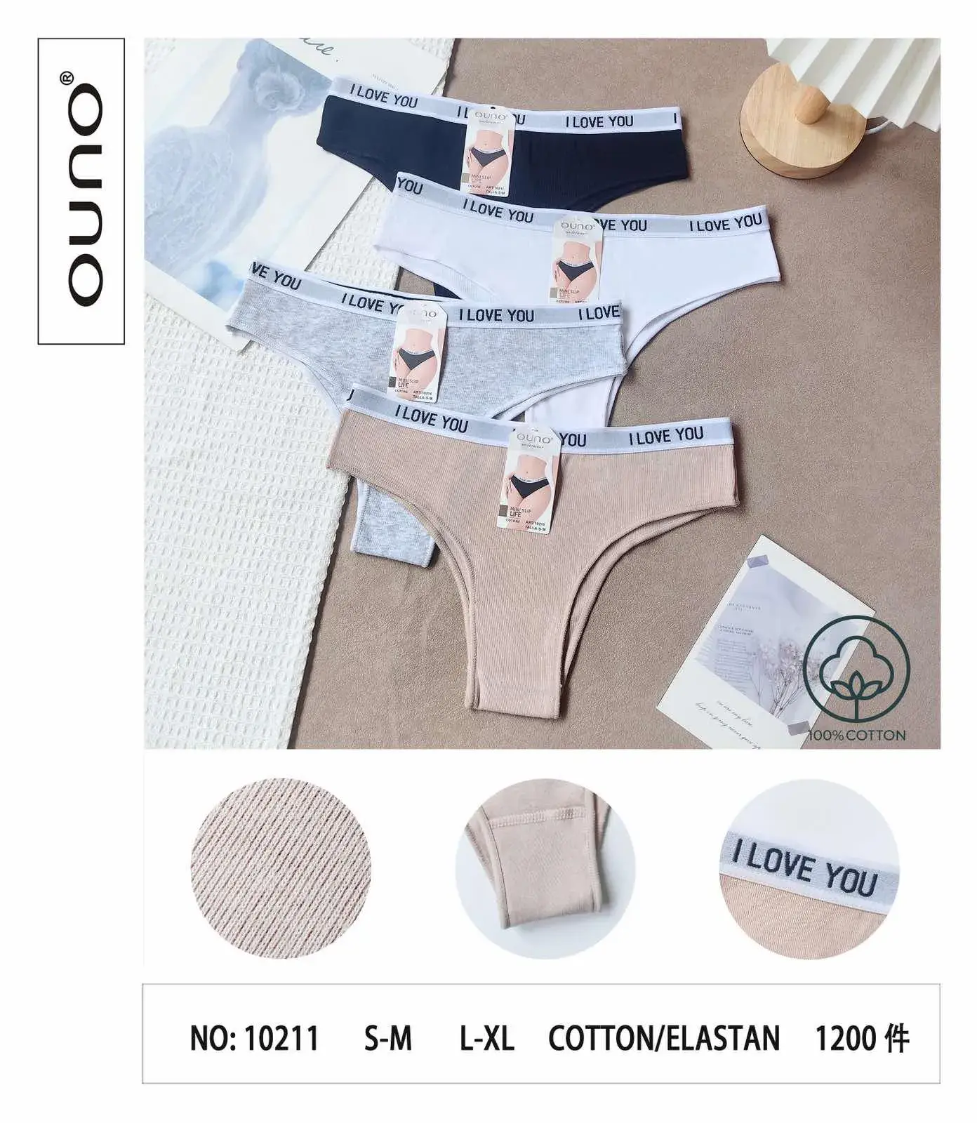 Majtki damskie bawełniane 95% Cotton 5% Elastan S-L XL