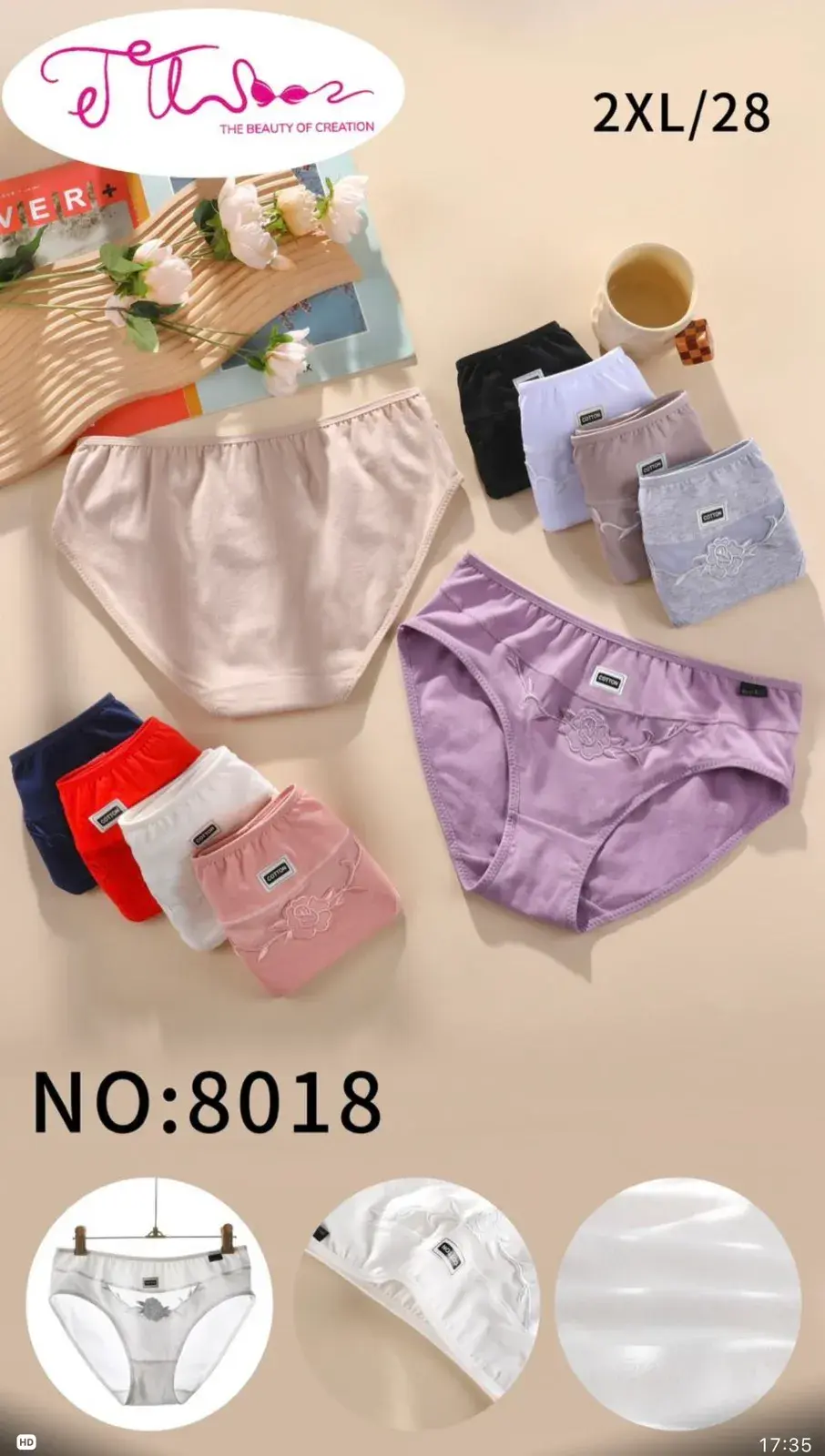 Majtki damskie bawełniane 2XL/28 NO:8018