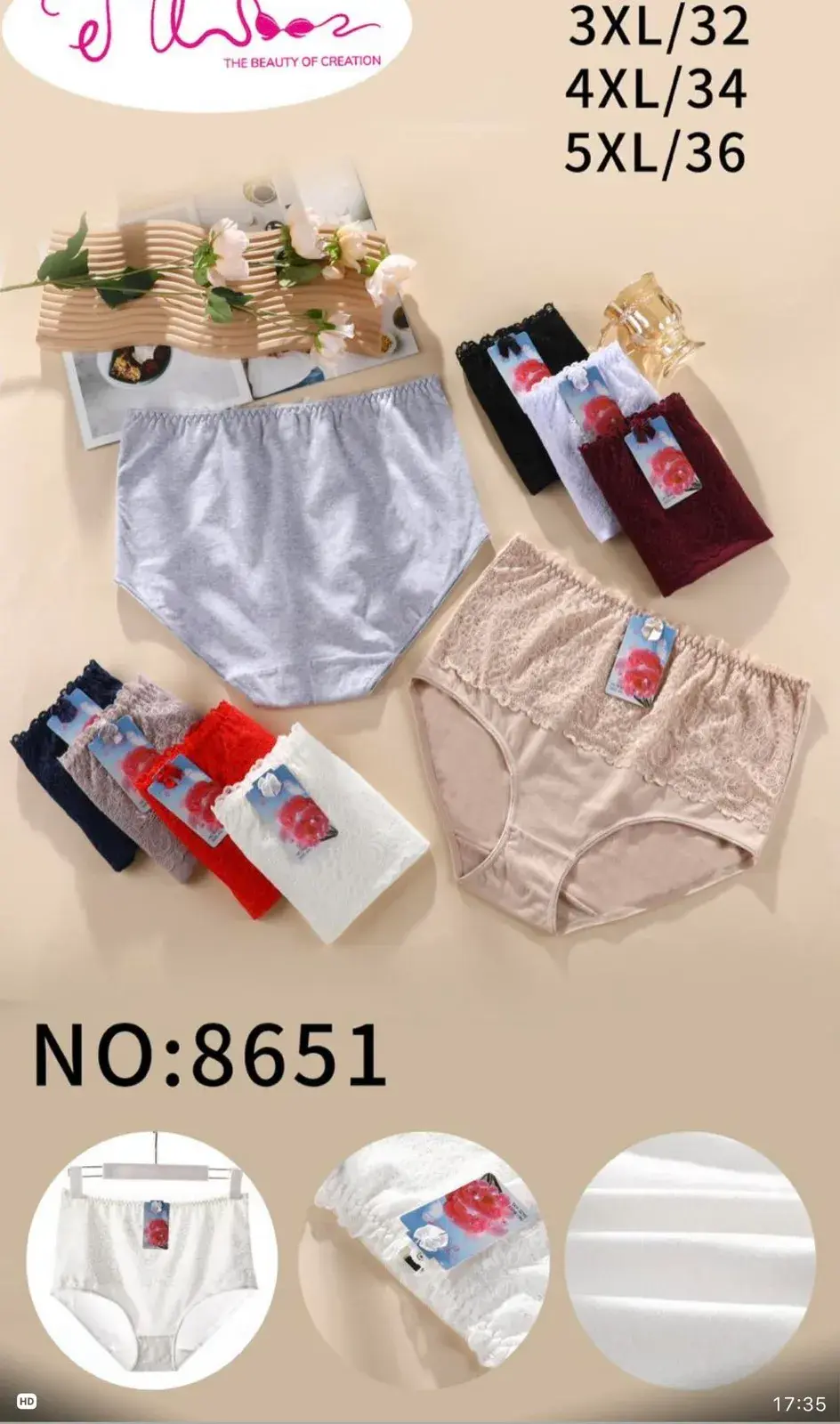 Majtki damskie 3XL/34, 4XL/36, 5XL/36 NO:8651
