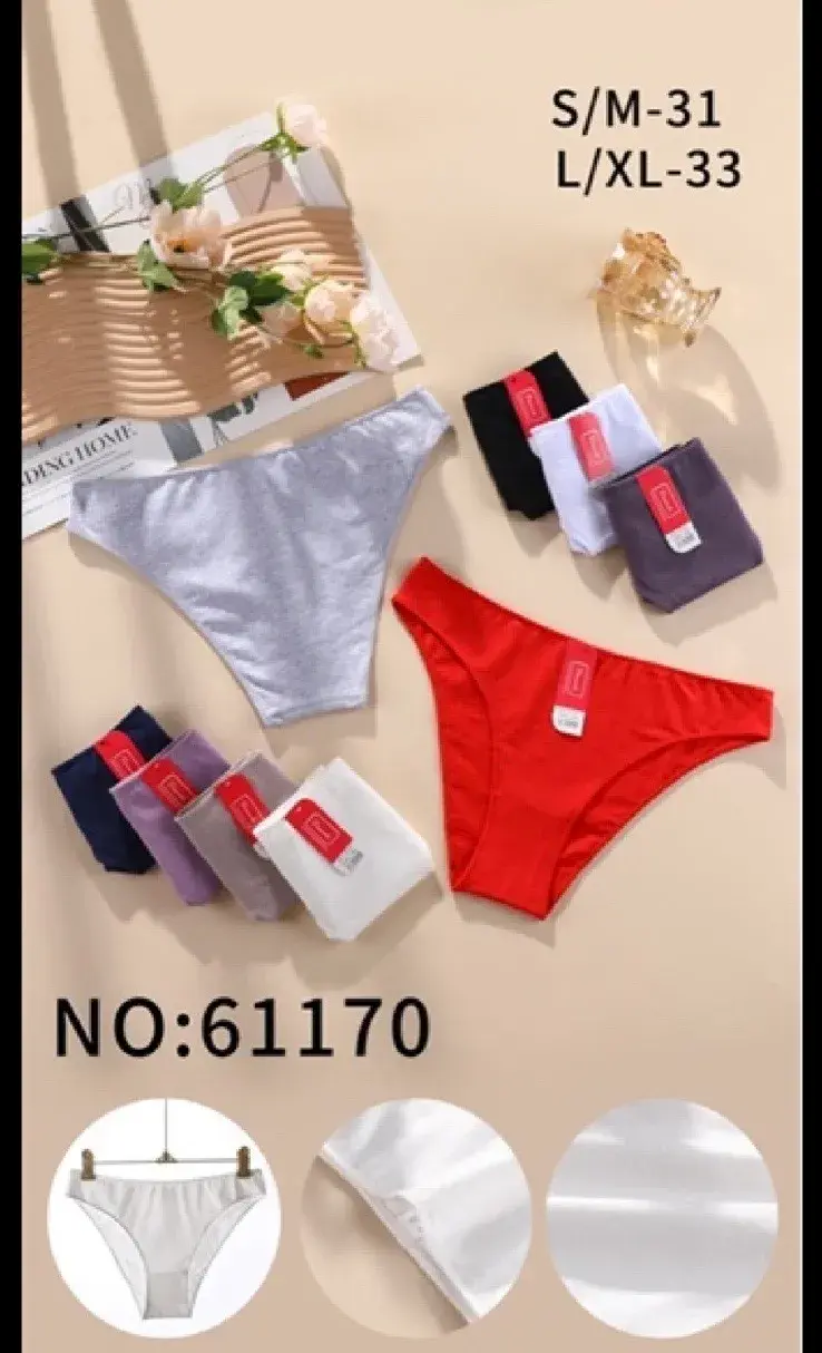Majtki damskie bawełniane S/M-31, L/XL-33, mix kolorów