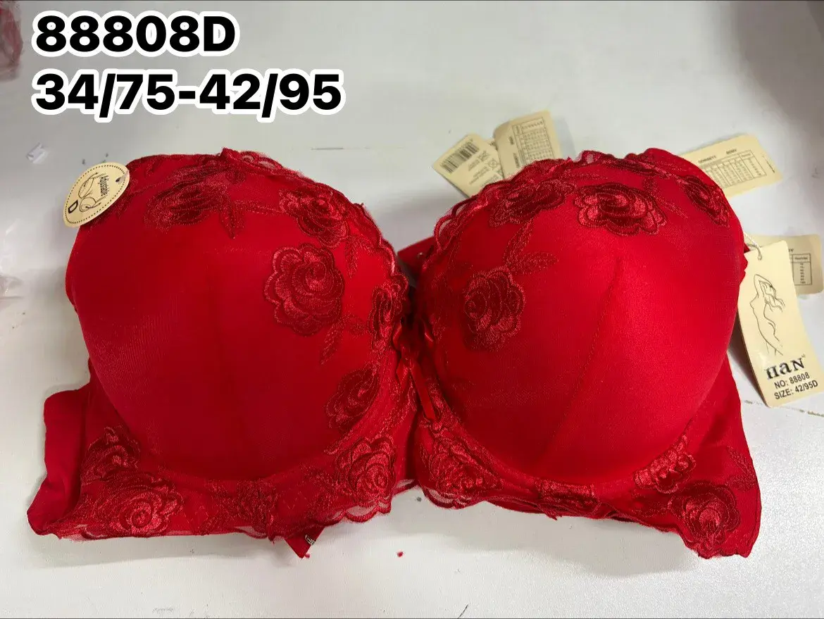 Biustonosz damski push-up czerwony 34/75-42/95