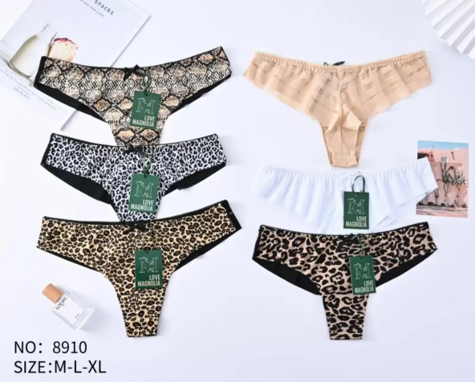Majtki damskie stringi M-L-XL wzór etniczny