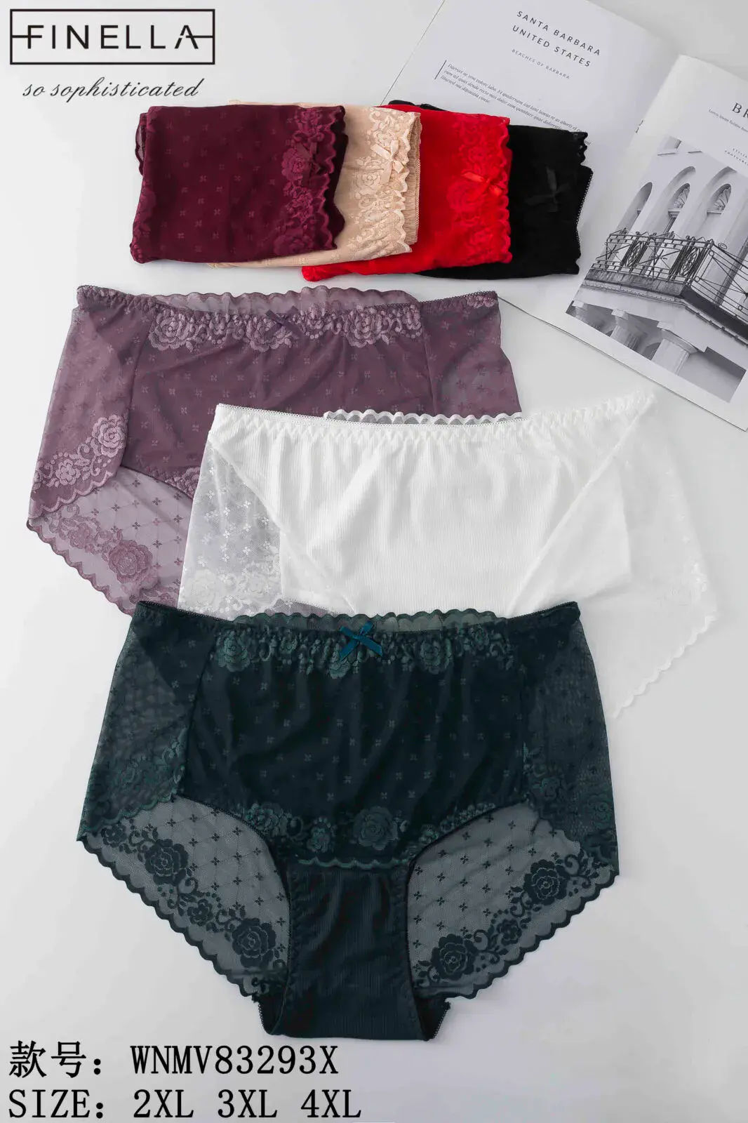 Majtki damskie Finella koronkowe XL 2XL 3XL 4XL