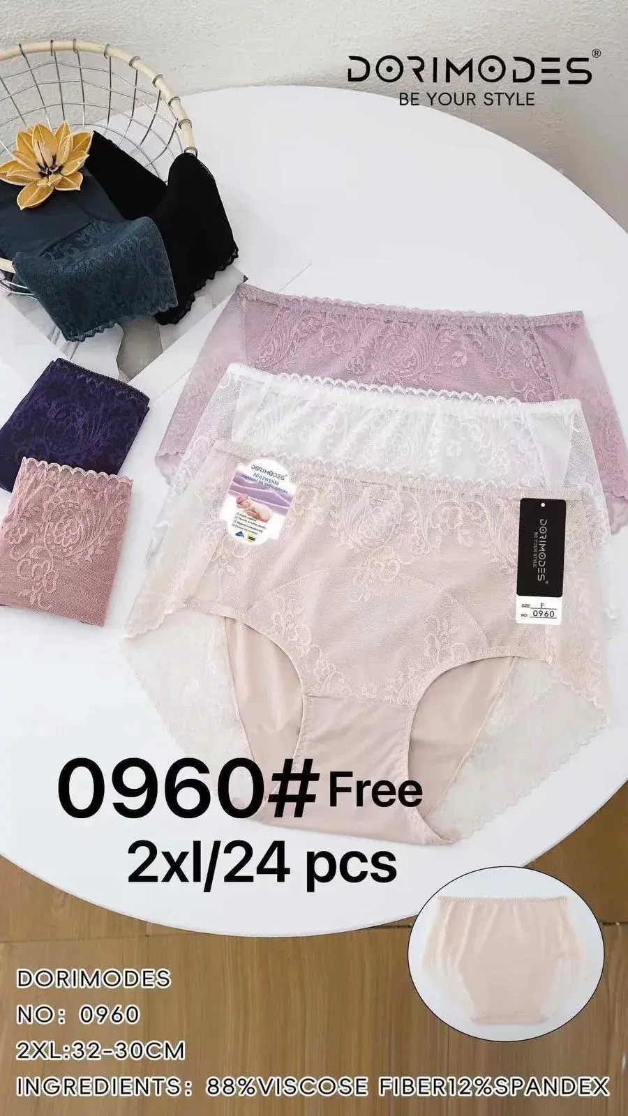 Majtki damskie 2XL DORIMODES 0960# Free 3 szt viscose spandex