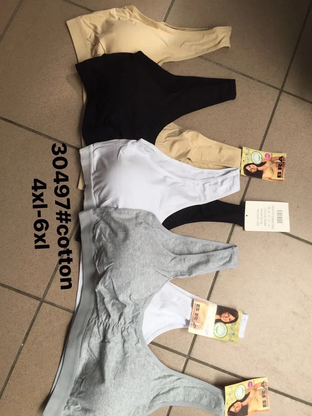 Biustonosz damski bawełniany 3XL-6XL, 5 szt. w paczce