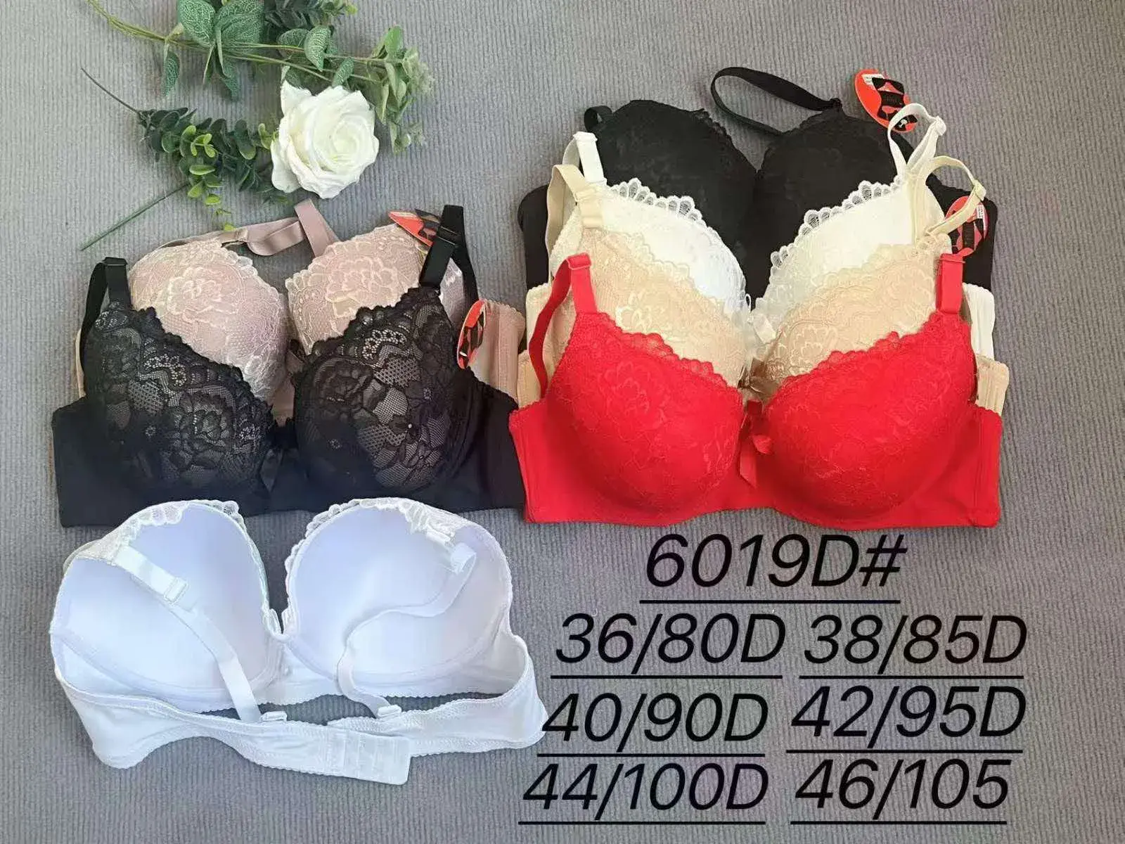 Biustonosz damski 6019D# beżowy/czarny/czerwony/biały