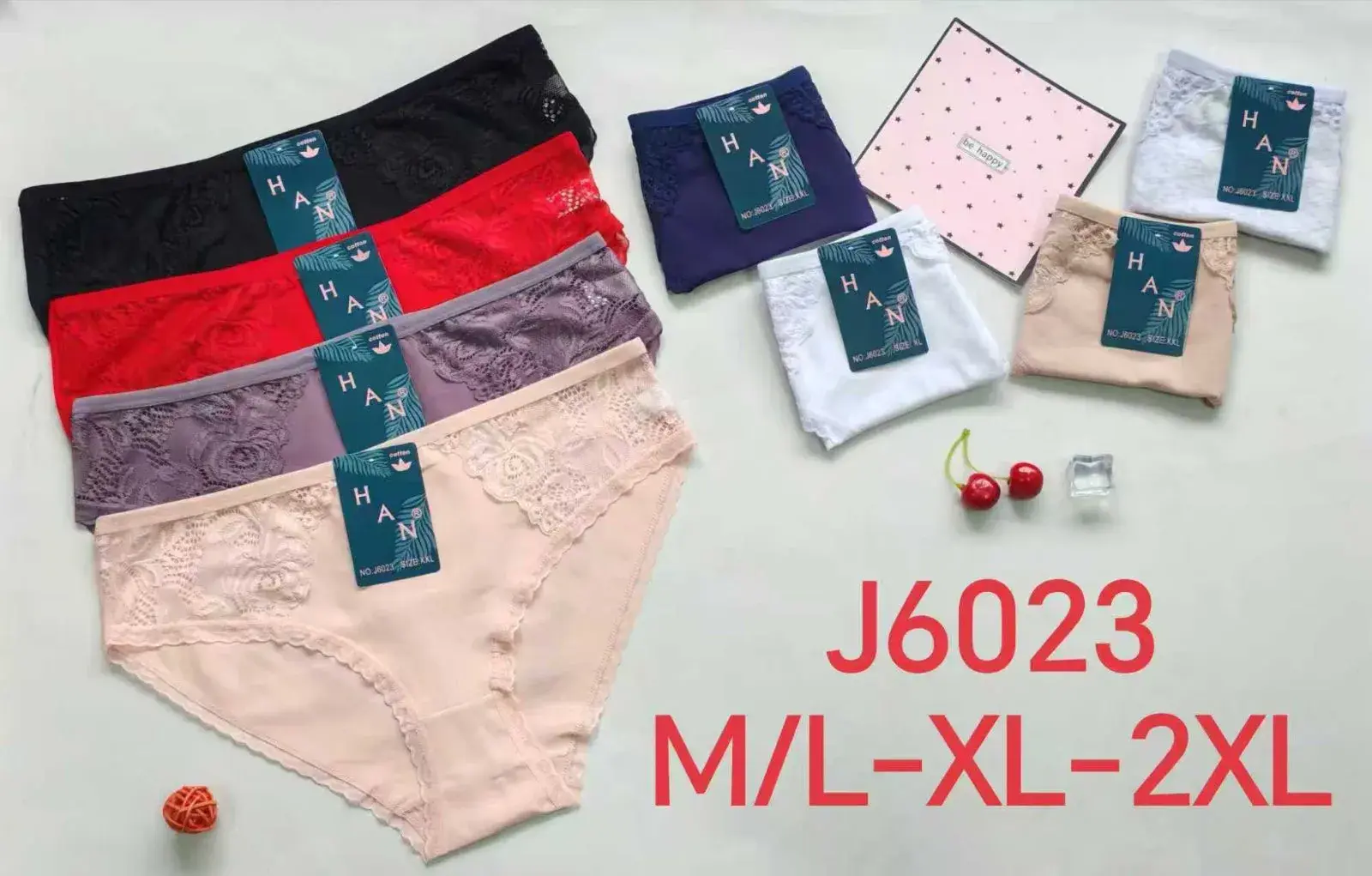 Majtki damskie Han J6023 ML-XL-2XL, zestaw kolorów