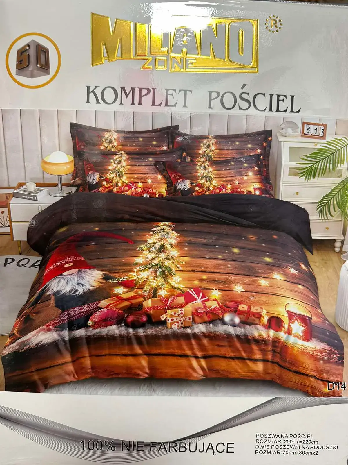 Komplet Pościel Milano 200/220 3cz Bożonarodzeniowy