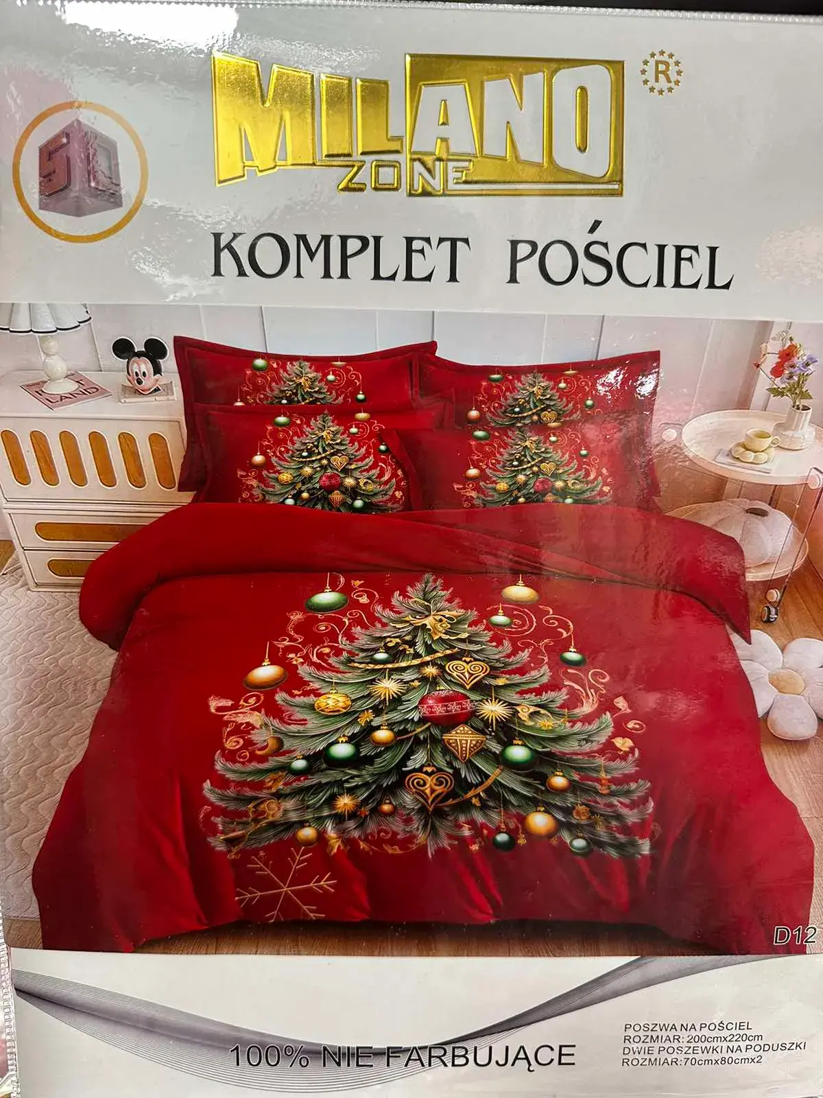 Komplet Pościel Milano Zone 200/220 3cz Bożonarodzeniowy
