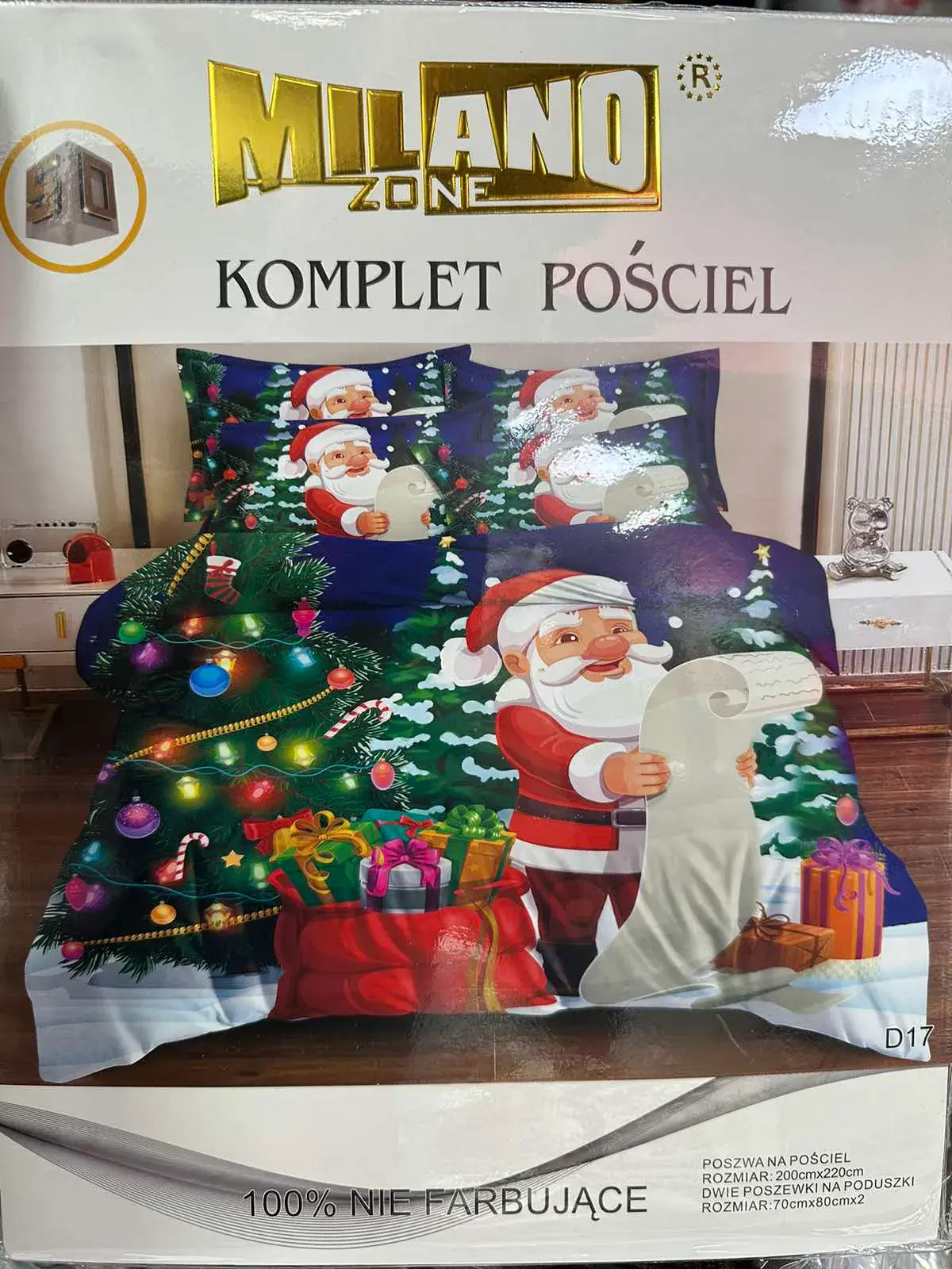Komplet Pościel Milano 200/220 3cz Santa Claus