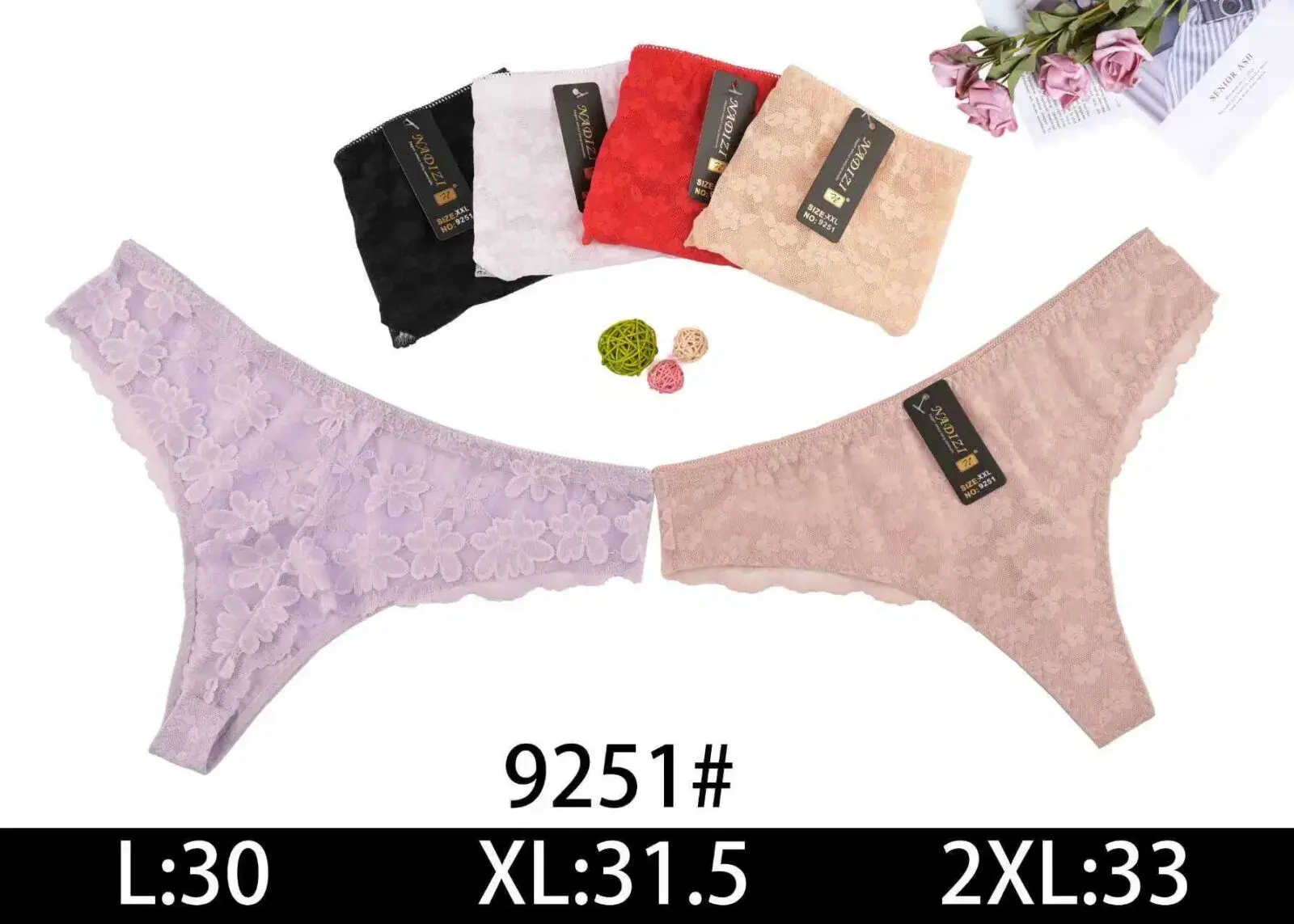 Majtki damskie koronkowe 9251# XL:30 XL:31 2XL:33