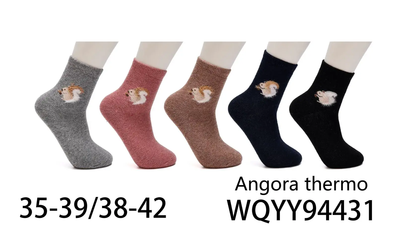 Skarpetki damskie angora thermo ze wroną