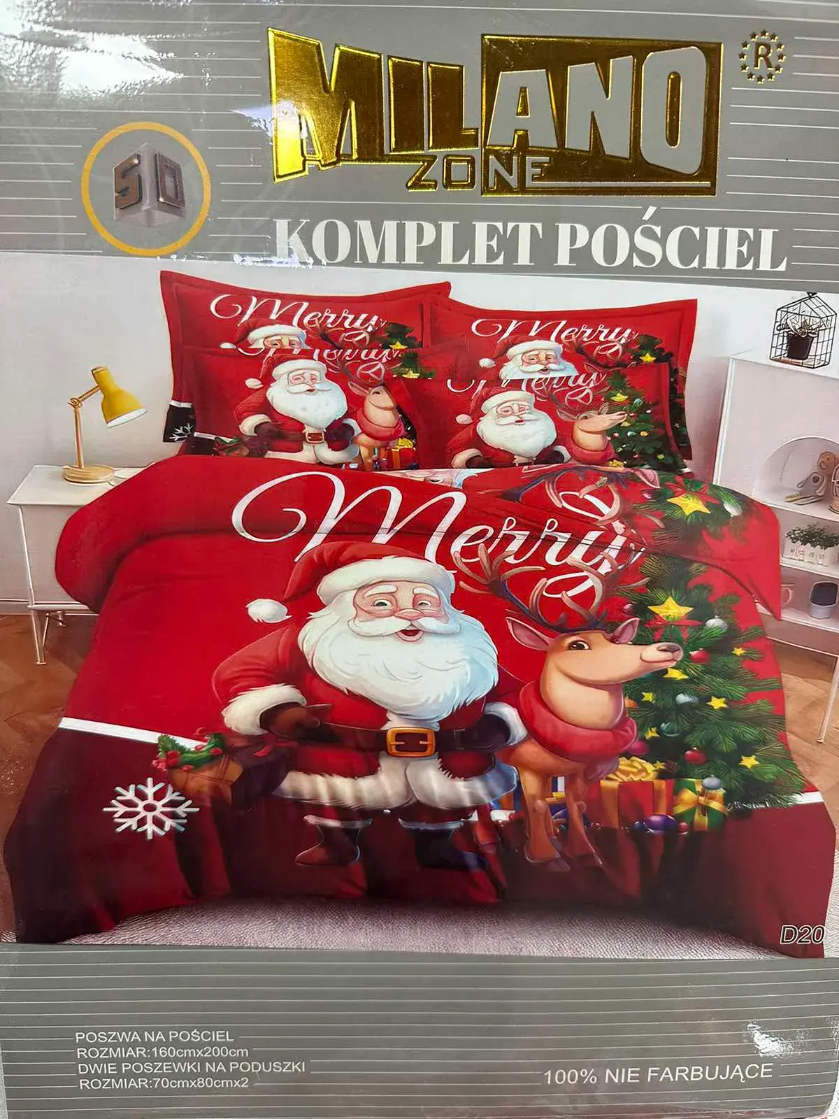 Komplet Pościeli Milano 160/200 Święty Mikołaj