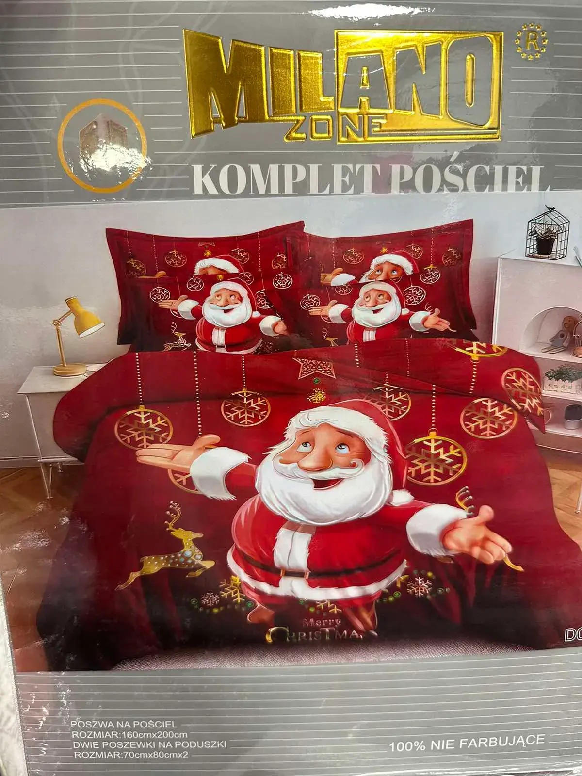 Komplet Pościel MilanoZone 160/200 Święty Mikołaj