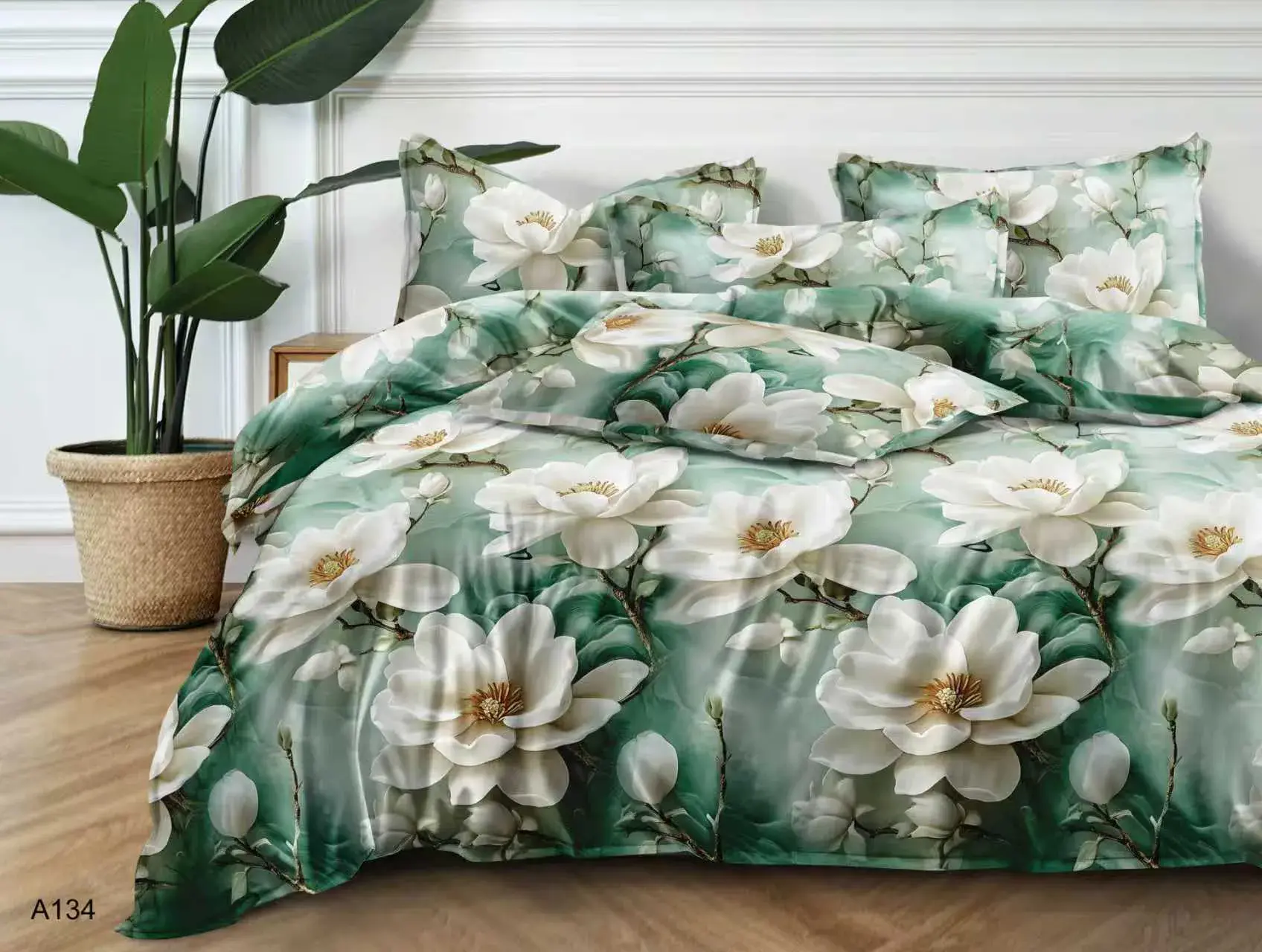 Komplet Pościel 3CZ 200/220 Magnolie Mięta
