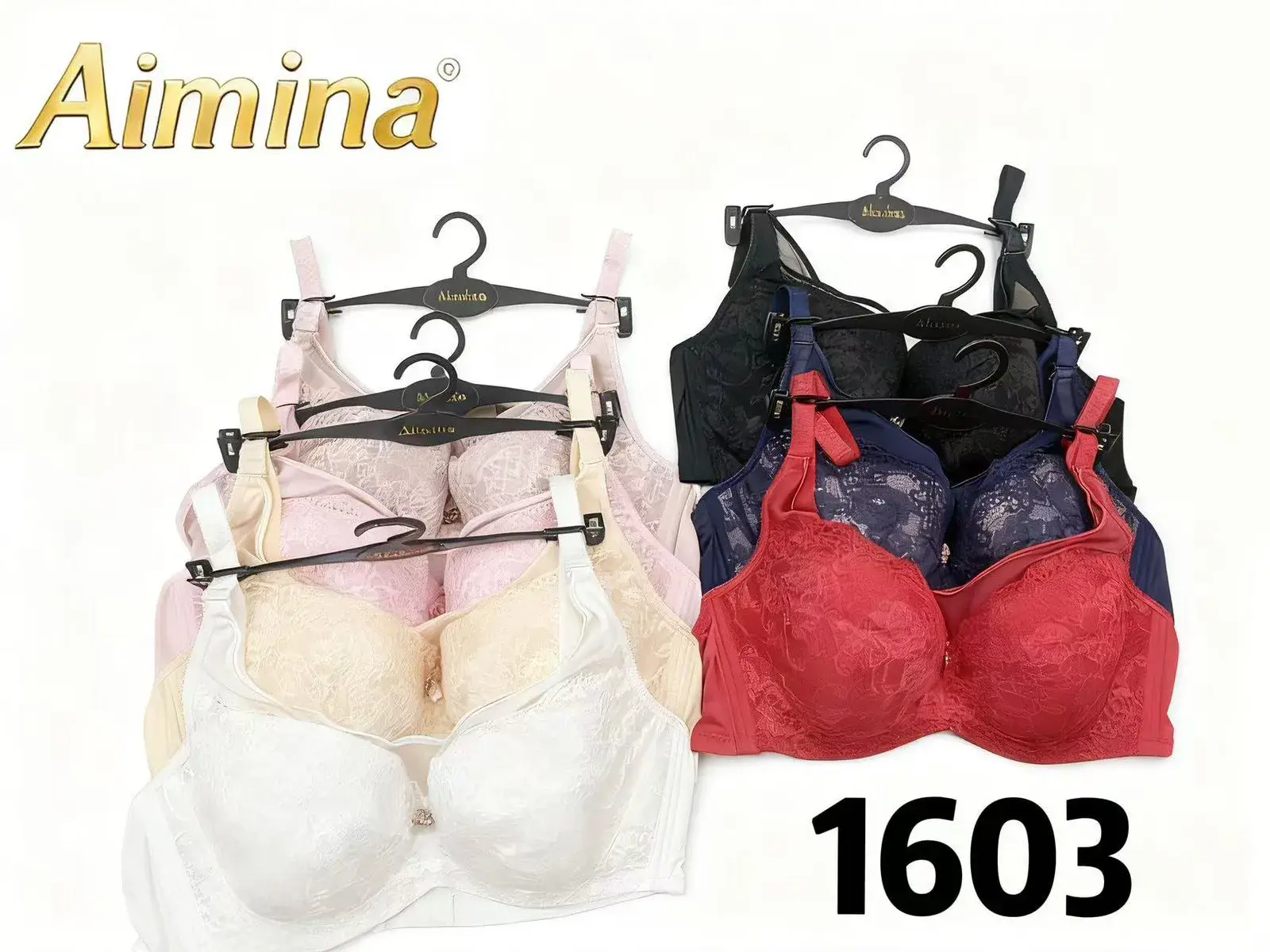 Biustonosz damski AiminaIna 1603 push-up koronka różne kolory