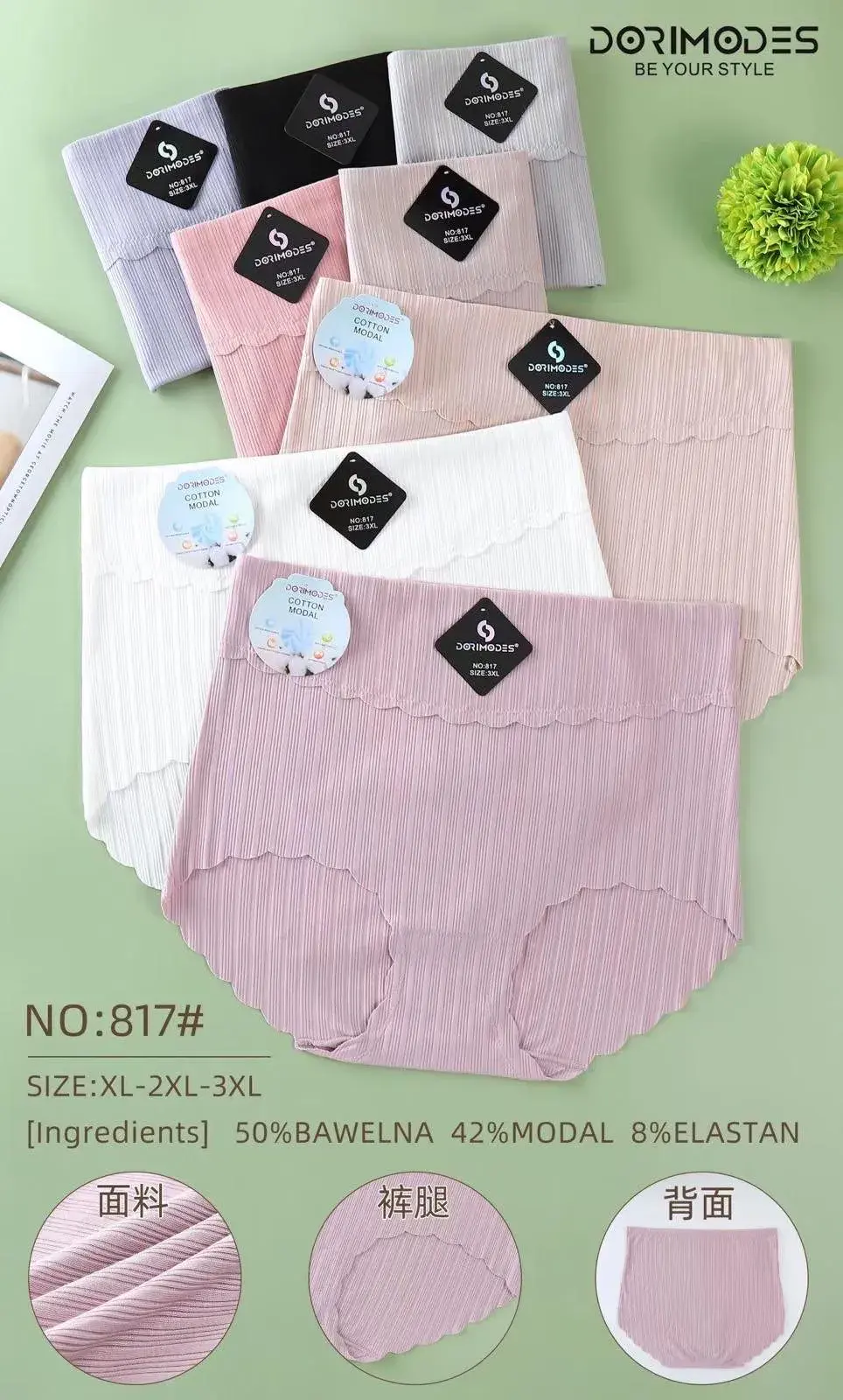 Majtki damskie bezszwowe XL-XXL NO:817