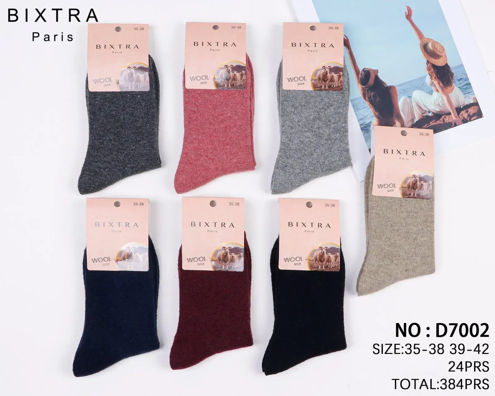 Skarpetki damskie Bixtra Wool NO-D700 39-42, 38 szt