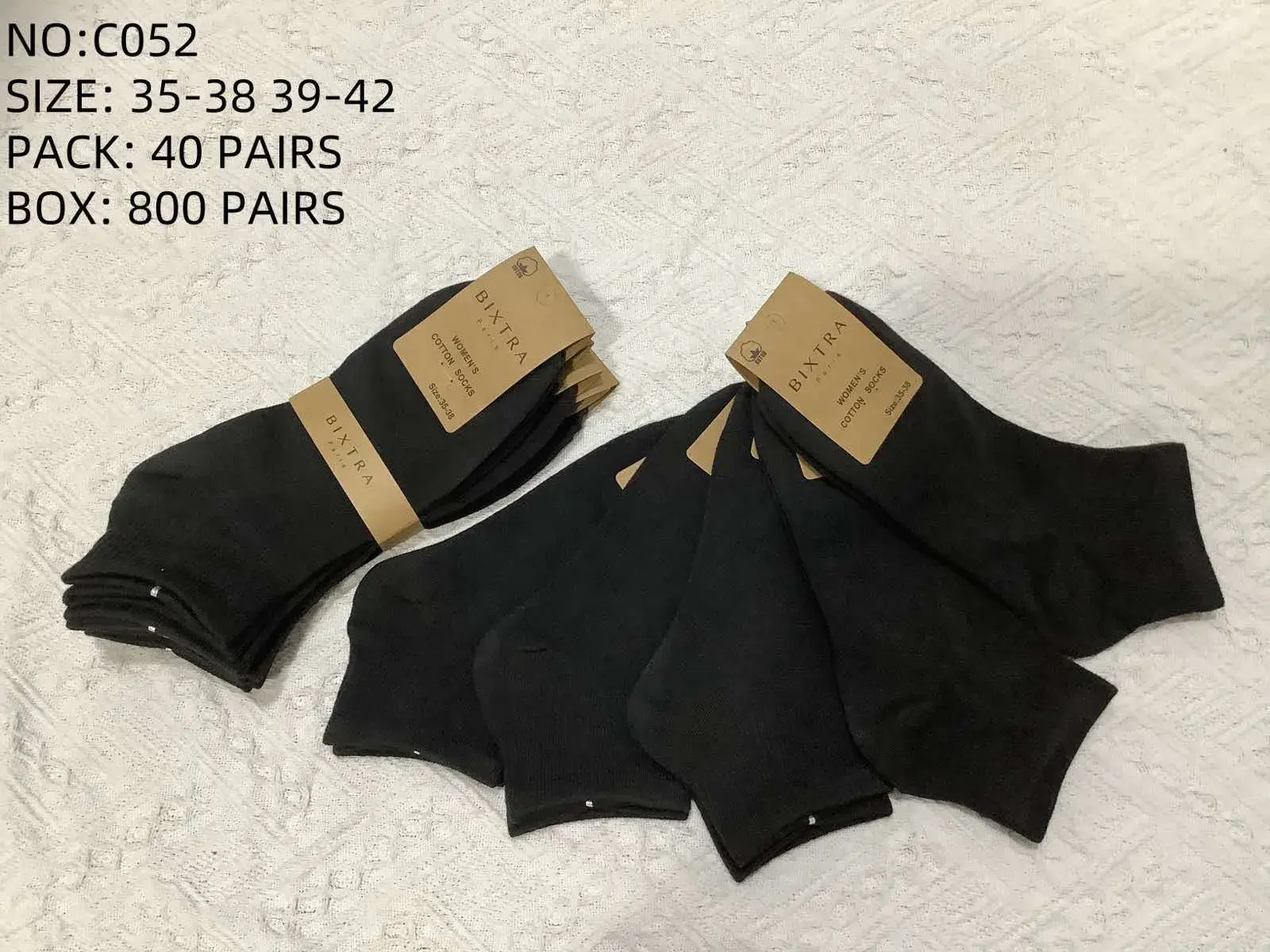 Skarpetki damskie czarne ankle socks rozmiar 38-42 NO:CO52