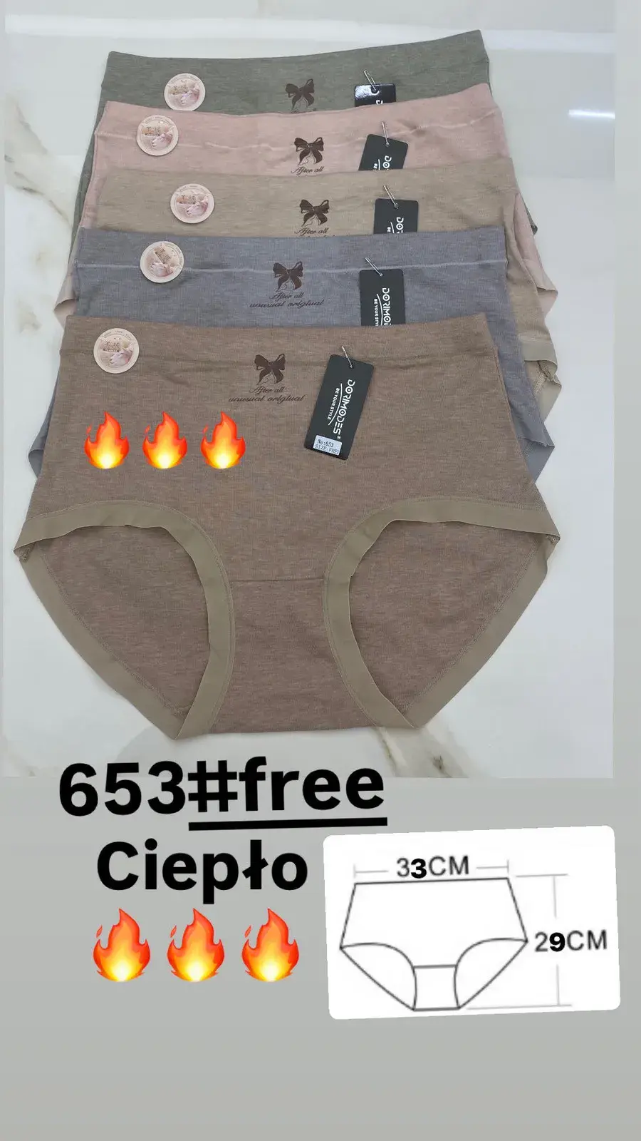 Majtki damskie ciepłe 653# free 33cm x 29cm