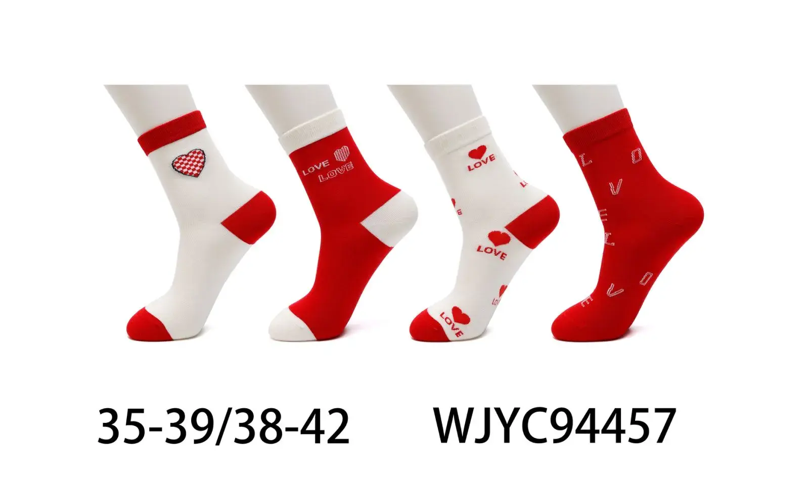 Skarpetki damskie Love wzór serce 35-39/38-42