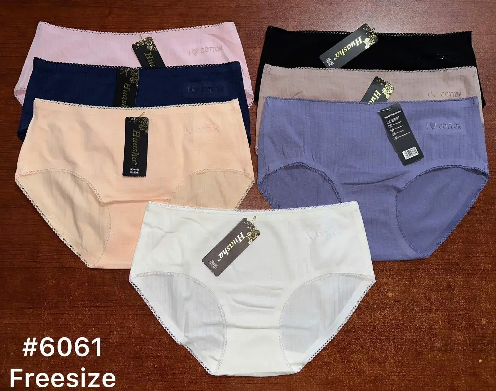 Majtki damskie bawełniane Free Size 95% COTTON, 6 kolorów