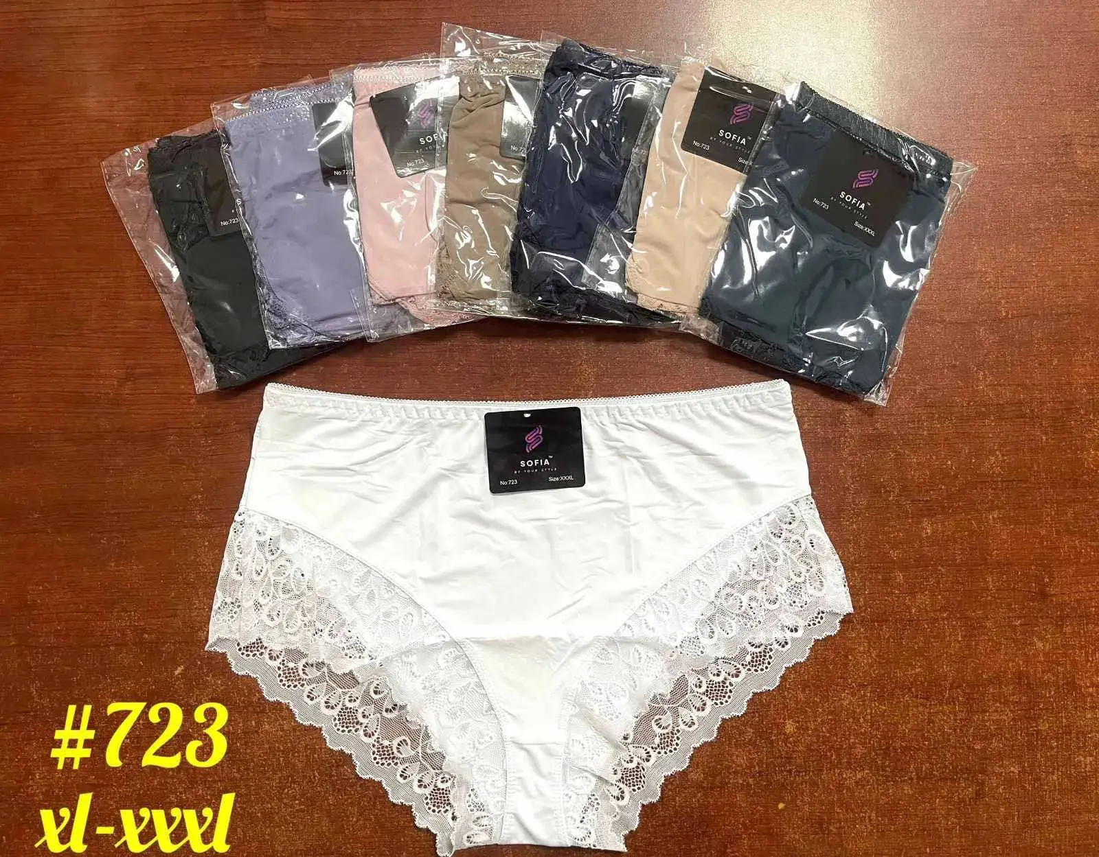 Majtki damskie XL-3XL LAPA z koronką, opak. 24 szt