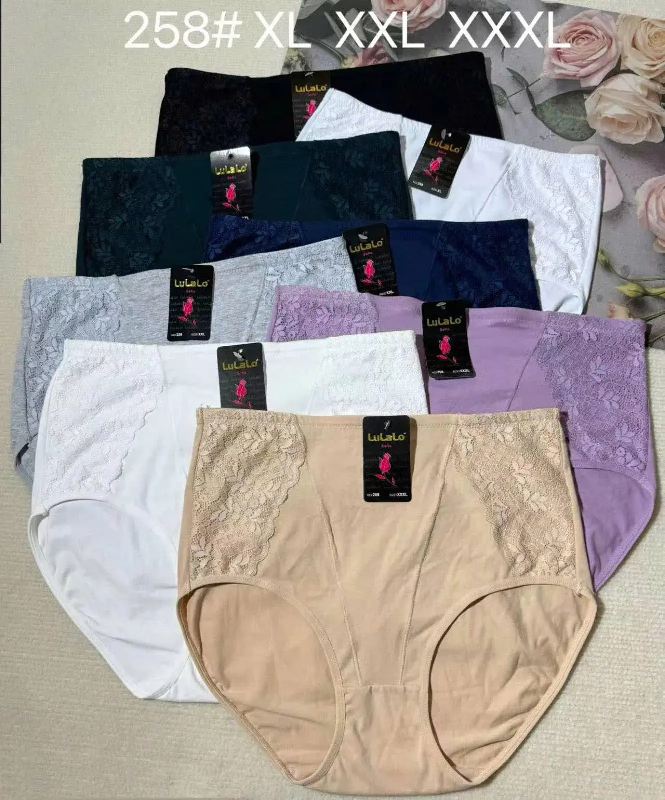 Majtki damskie XL-XXL-XXXL-XXXXL, 8 kolorów