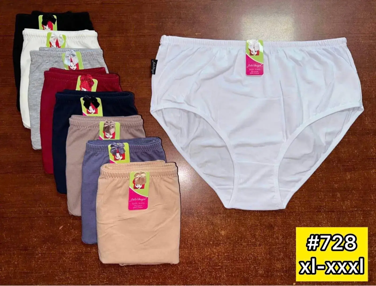Majtki damskie XL-XXXL, 8 kolorów, opak. 24 szt