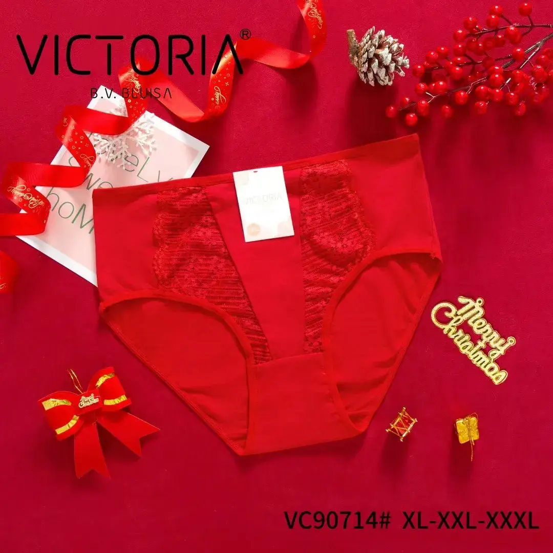 Majtki damskie Victoria czerwone koronka XL-XXL-XXXL