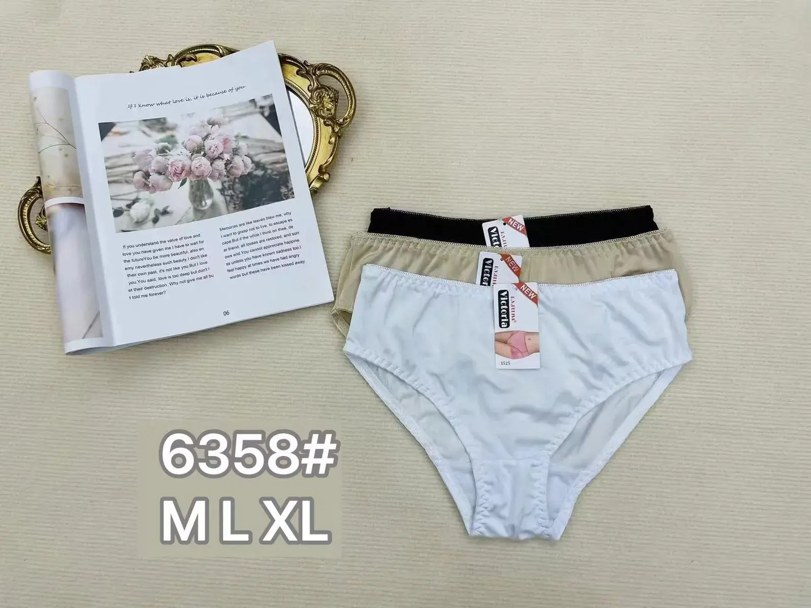 Majtki damskie bawełniane M L XL 3 szt. 6358#
