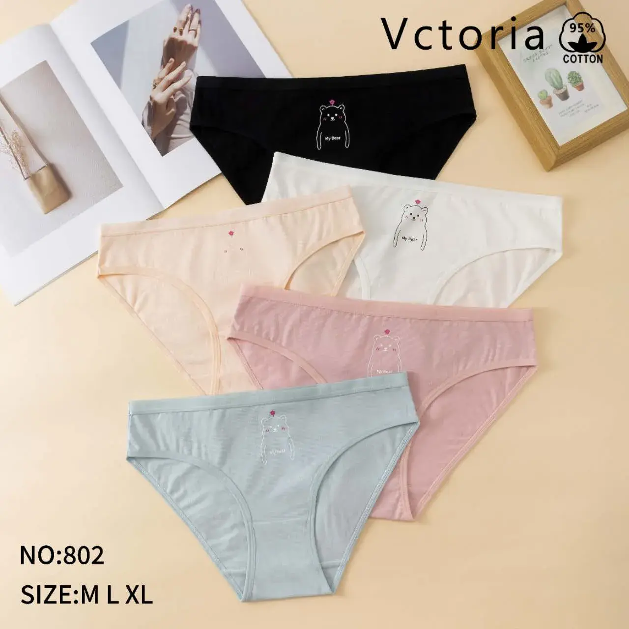 Majtki damskie Victoria 95% bawełna NO-802 M XL