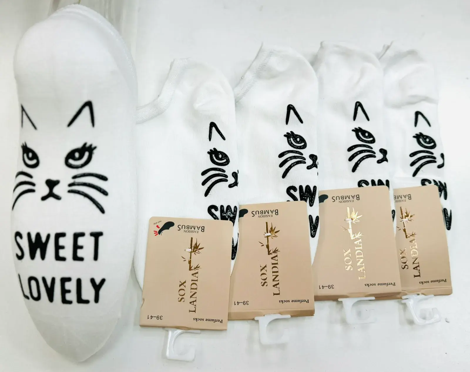 Skarpetki damskie bambusowe Sweet Lovely z kotem L-XL