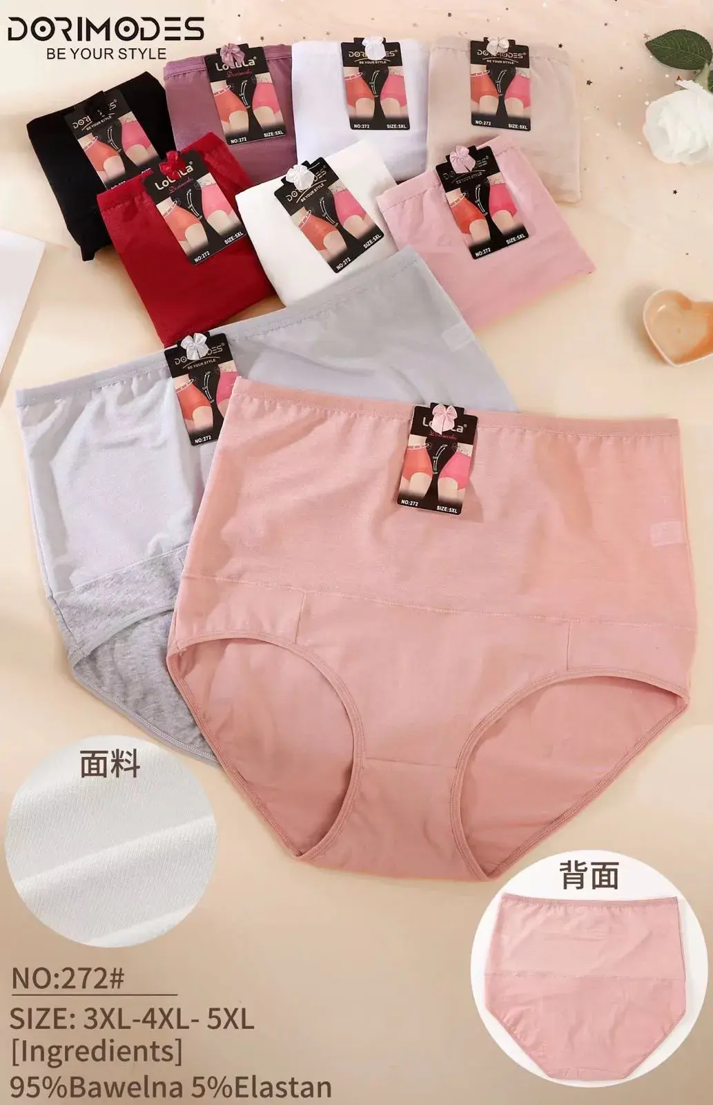 Majtki damskie Dormodes NO:272 3XL-5XL 90%Bawełna 10%Elastan