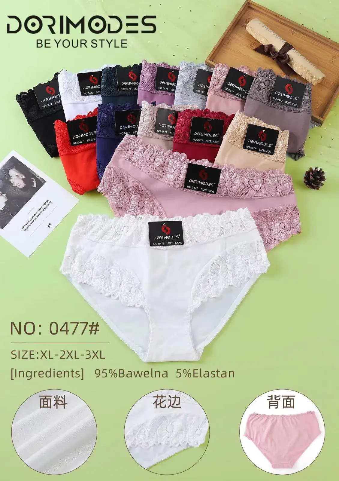 Majtki damskie koronkowe DORIMODE nr 0477 XL-3XL