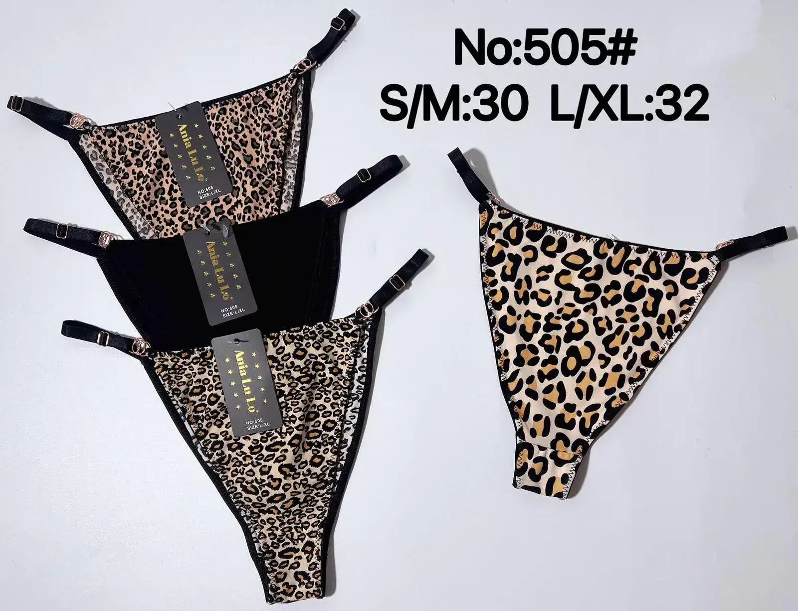 Majtki damskie stringi S/M-L/XL wzór leoparda No:505