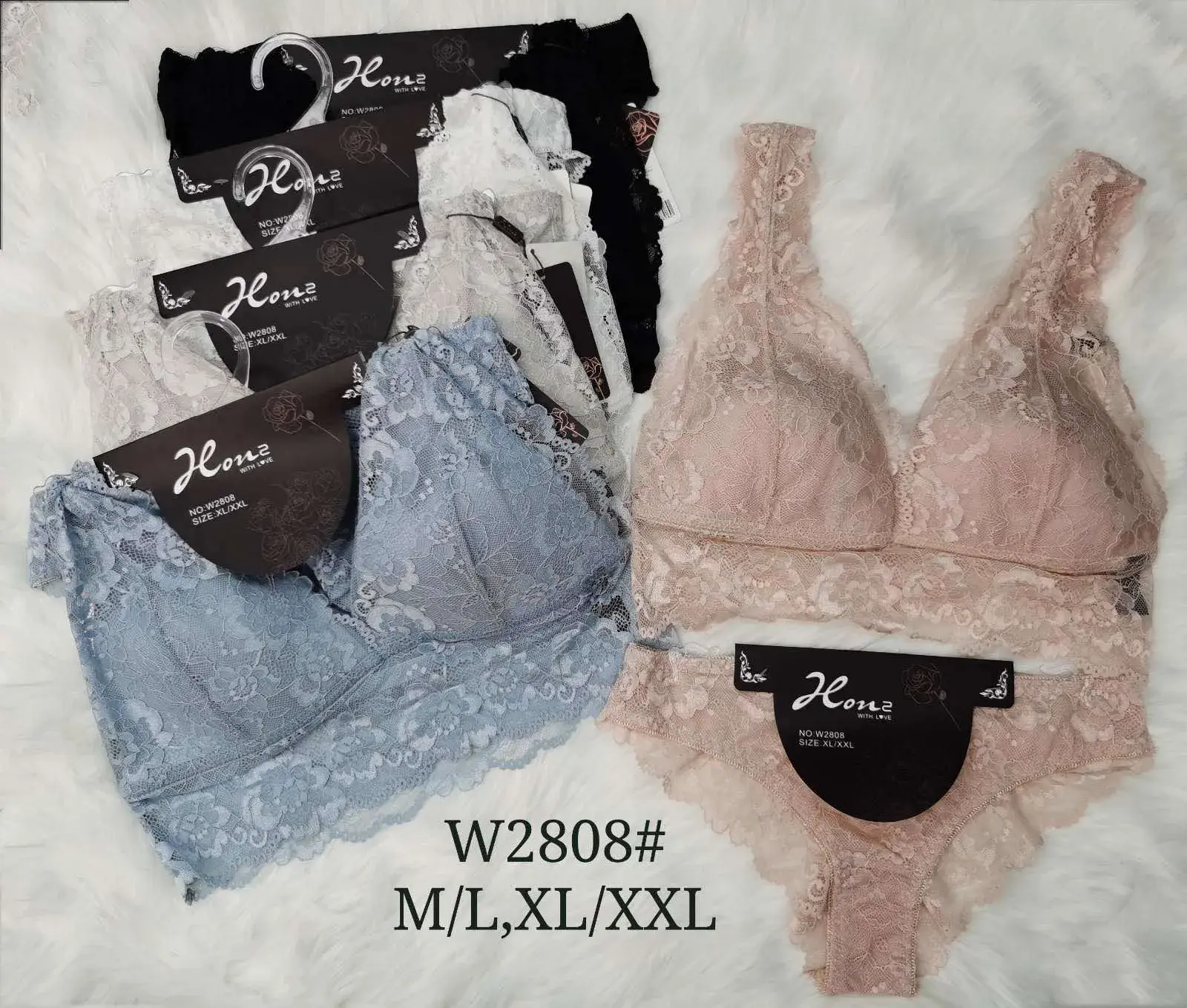 Zestaw bielizny damskiej koronkowej W2808 M/L/XL/XXL